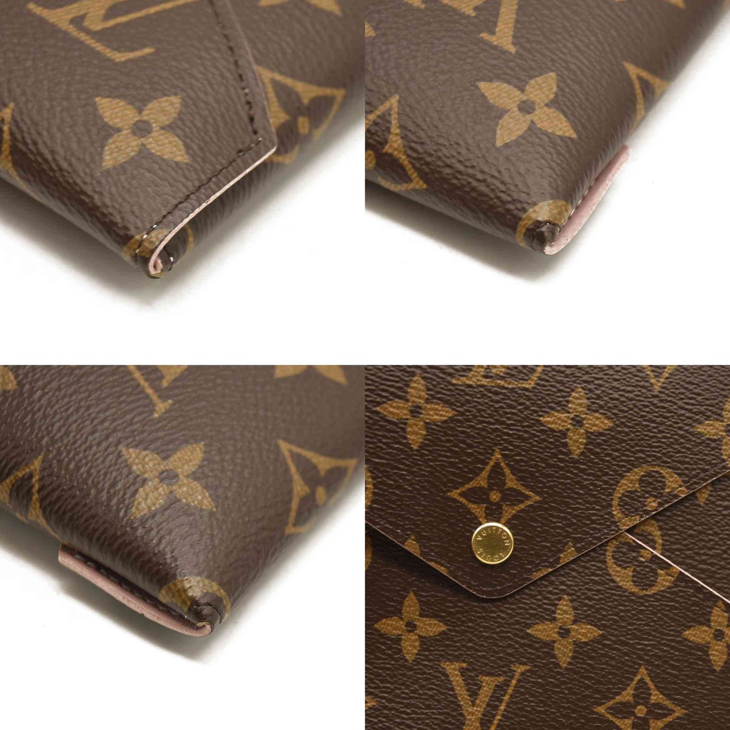 LOUIS VUITTON  Monogram Kirigami Pochette USED RFID Rose Ballerine Large