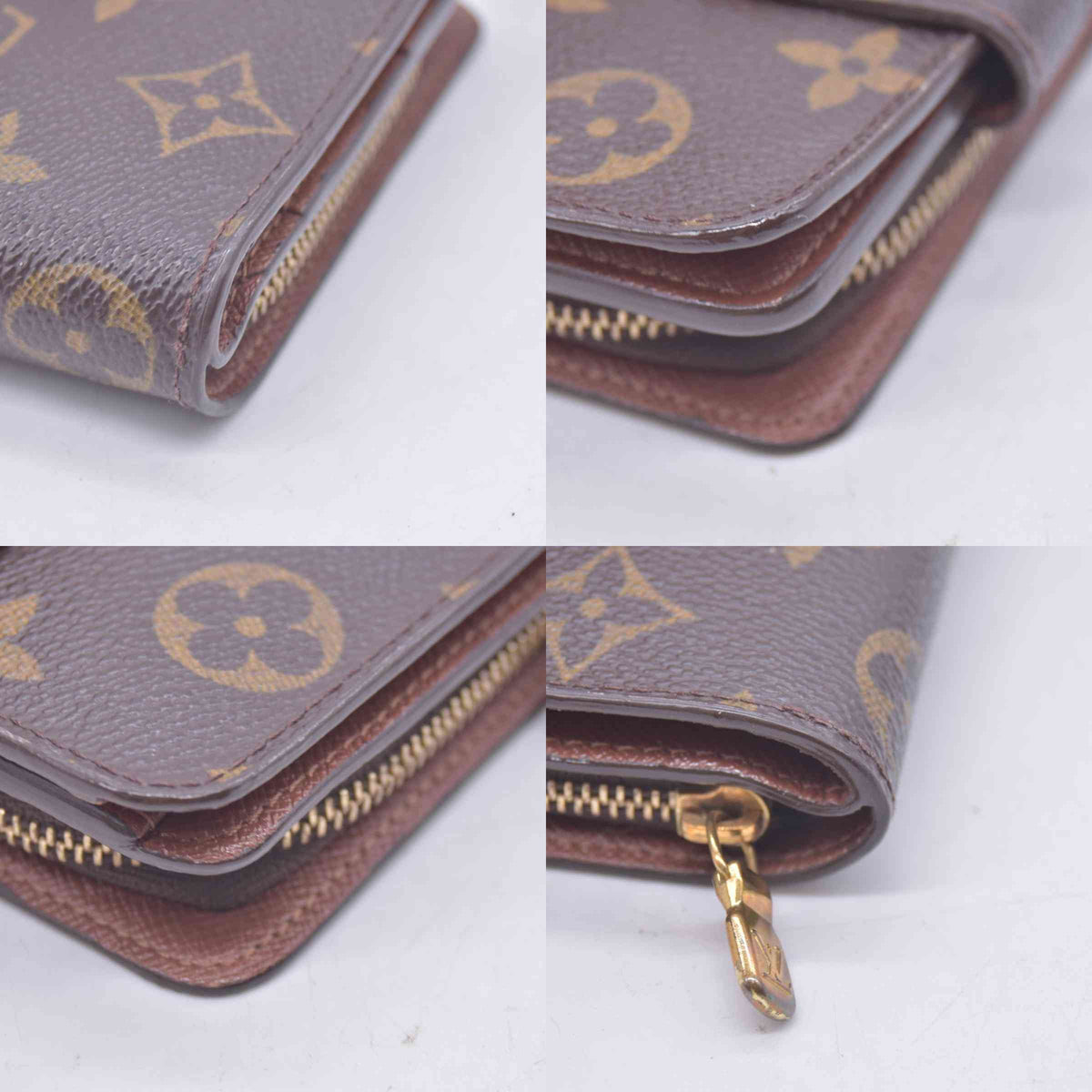 $580 2003 LOUIS VUITTON Monogram Compact Zip Wallet Brown CT0053 CONSIGNMENT 10021430