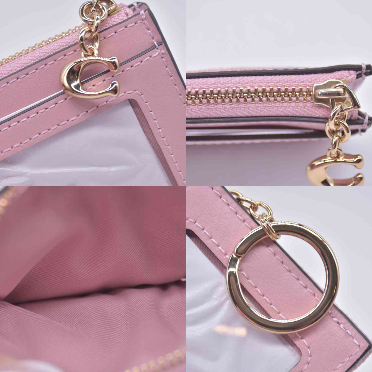 $95 COACH Mini Skinny ID Case In Loved Denim With Quilting And Charm COSIGNMENT 10020958