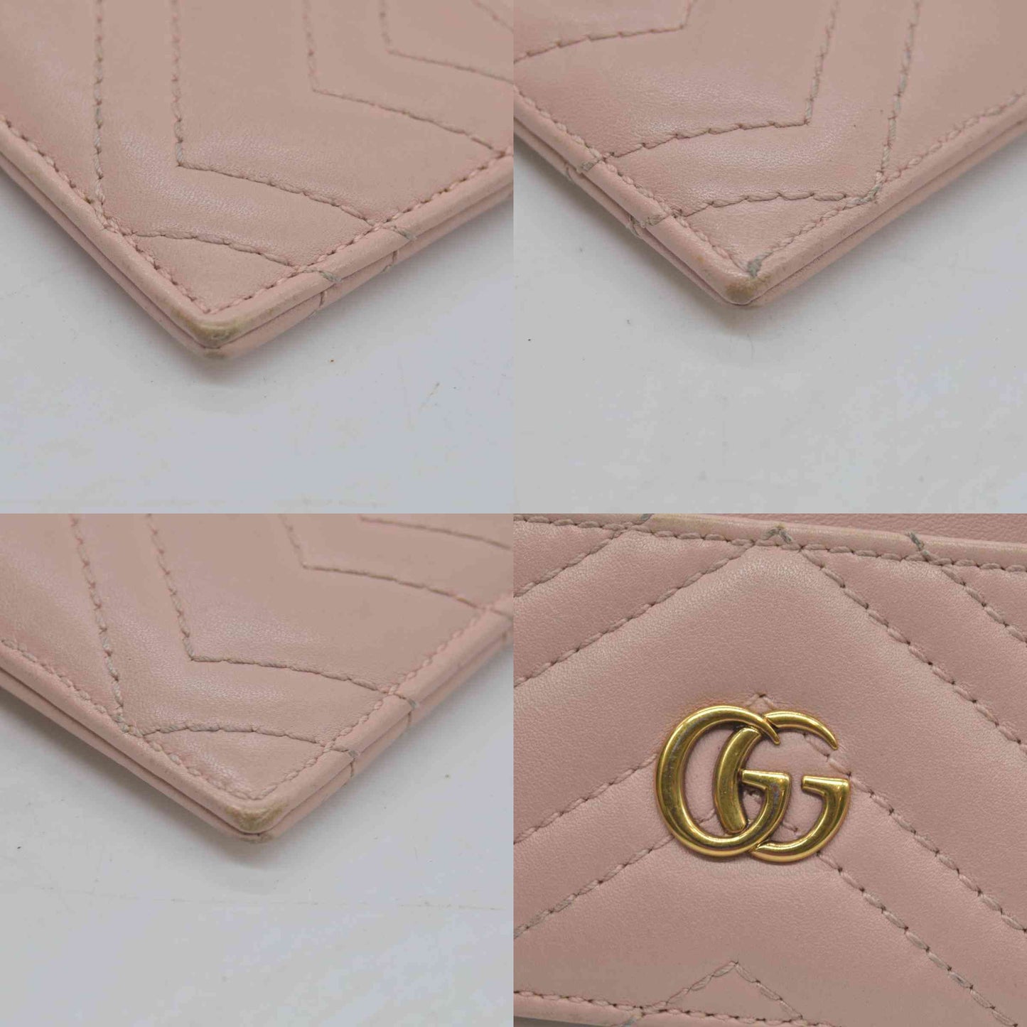 $370 Gucci  Double G Logo Leather Card Holder