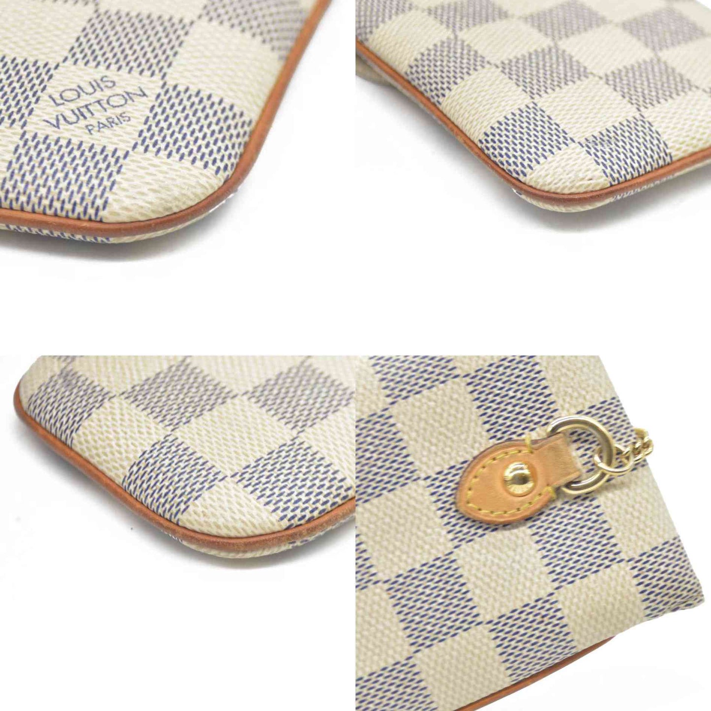 Louis Vuitton Damier Azur Etui Telephone MM Phone Case White SN0170