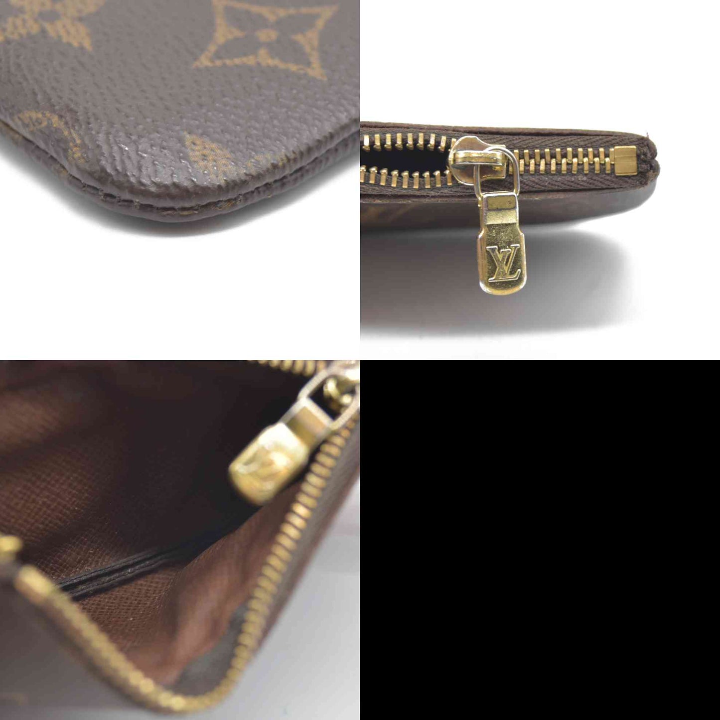 AUCTION $345 Louis Vuitton Monogram Pochette Cles Wallet Coin Purse Brown Made In USA SD21