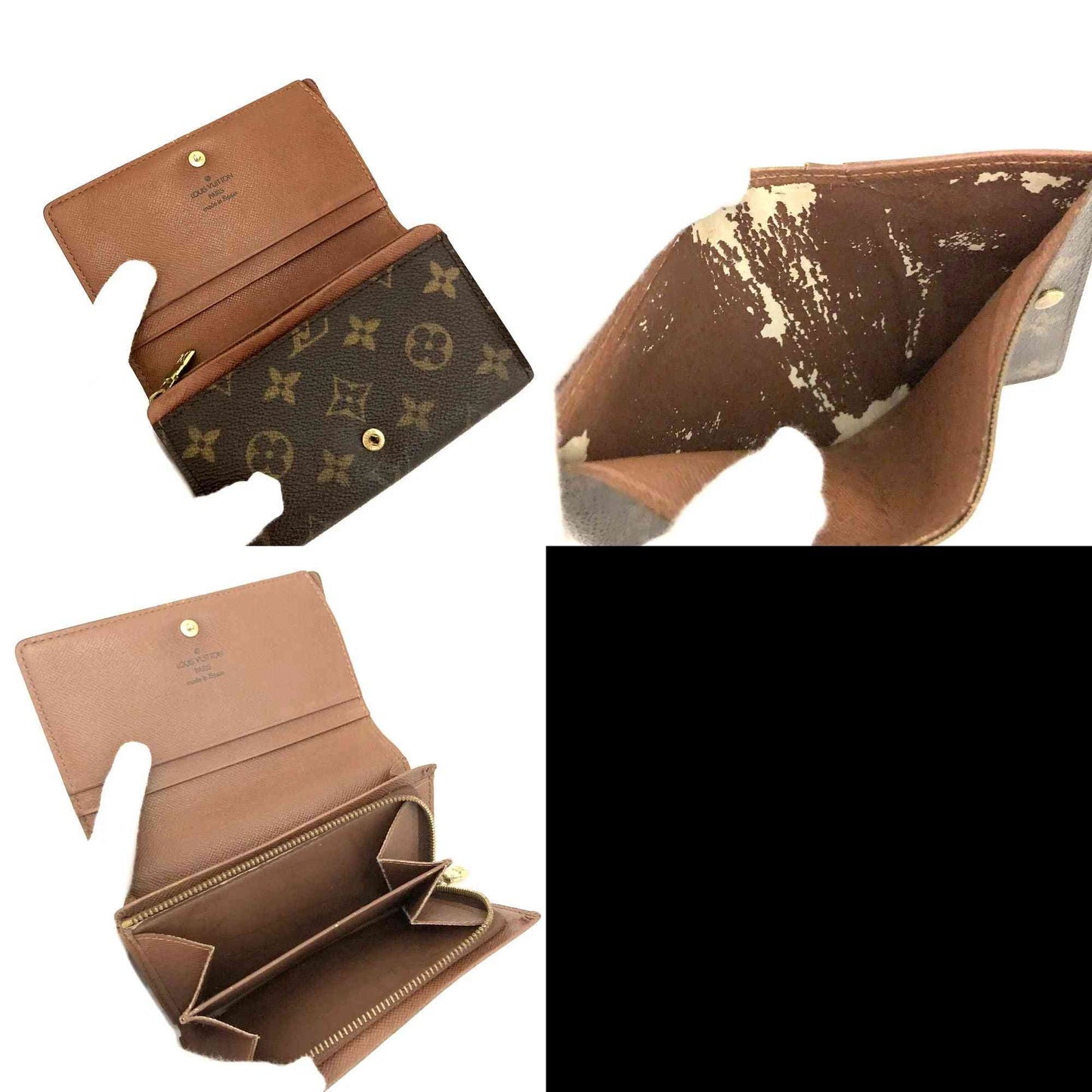 $560 2000 Louis Vuitton Monogram Porte Monnaie Billets Trésor Wallet CA0030
