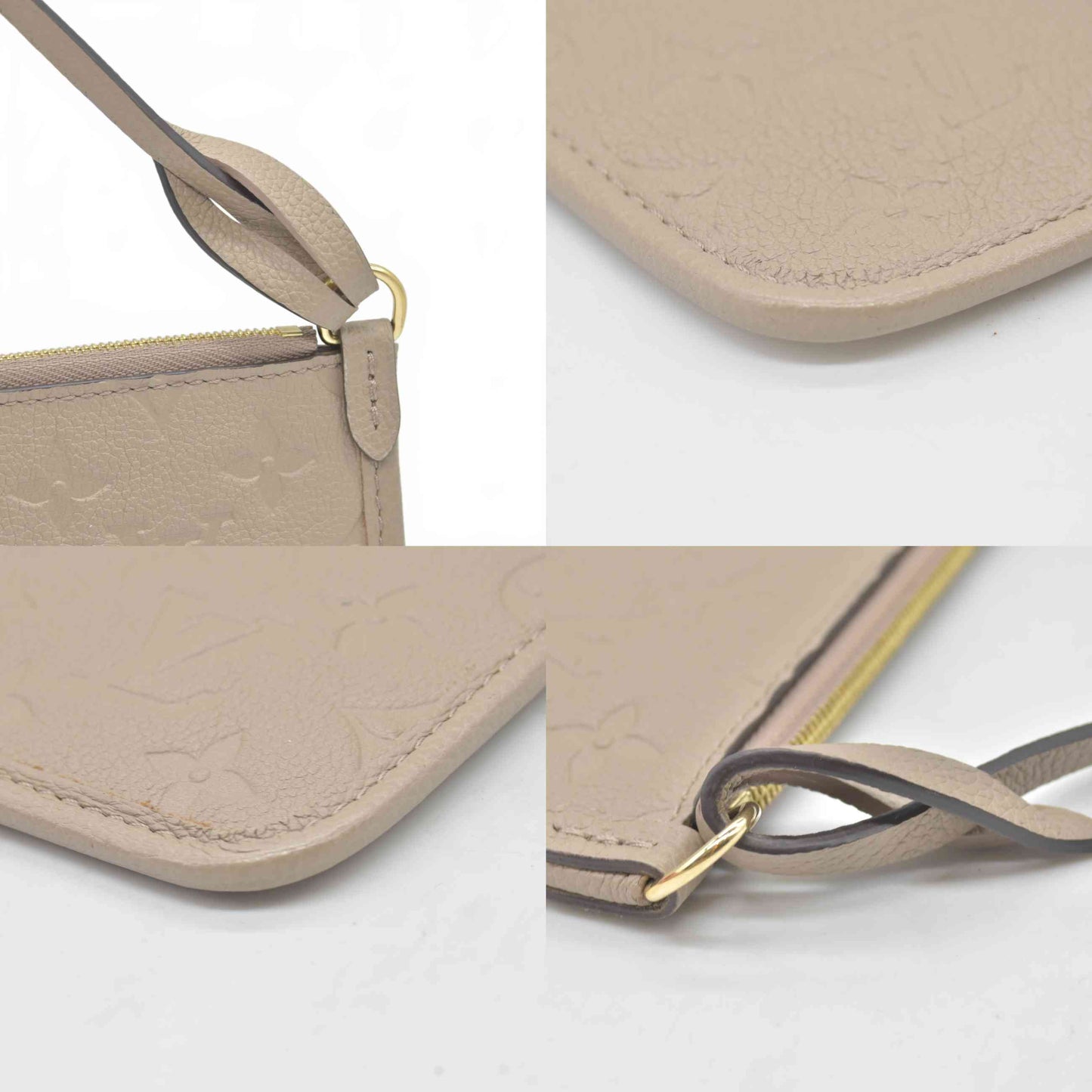 Louis Vuitton Empreinte Wristlet Pouchette Beige