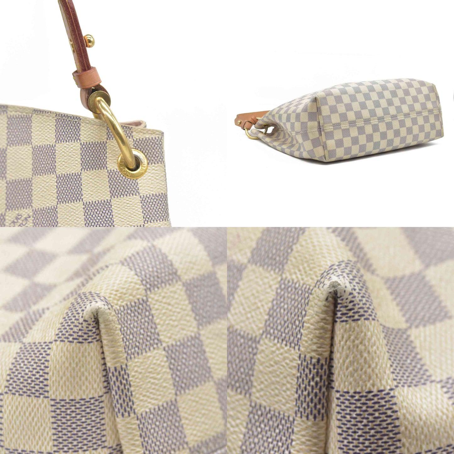 LOUIS VUITTON Damier Azur Graceful PM Tote with Tag $1980