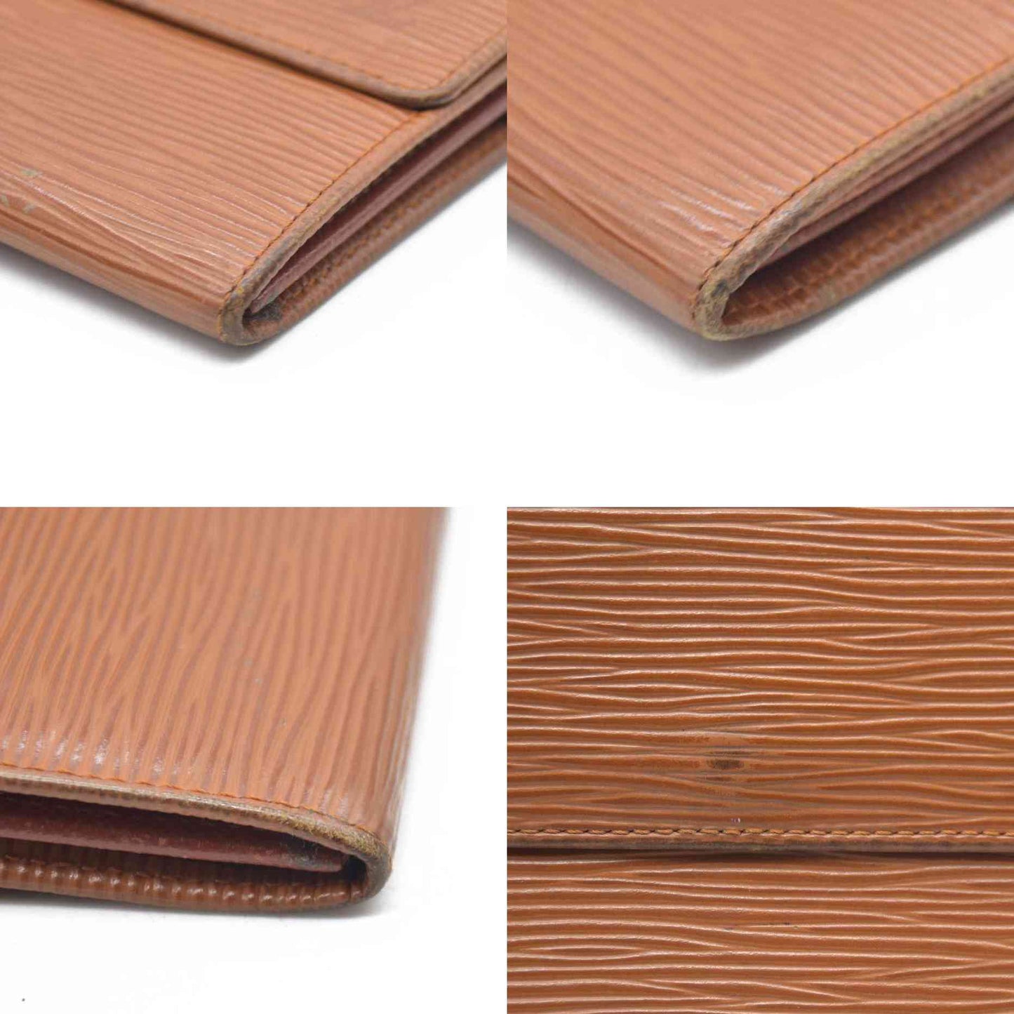 AUCTION $665 Louis Vuitton  Epi Porte Tresor International Wallet Kenyan Fawn