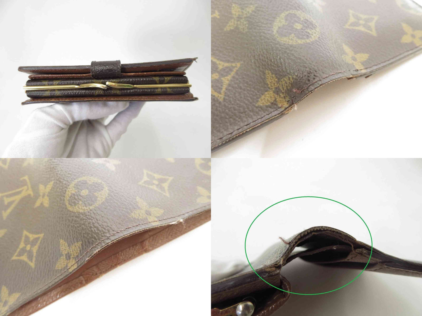$750 2004 LOUIS VUITTON Monogram Kiss Lock Wallet TH0054