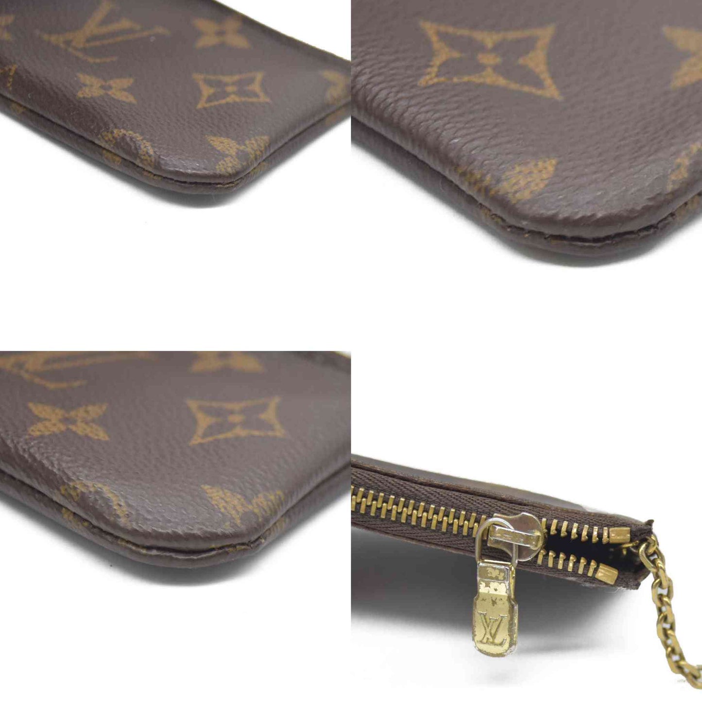 Louis Vuitton Monogram Pochette Cles Wallet Coin Purse Brown CT4260