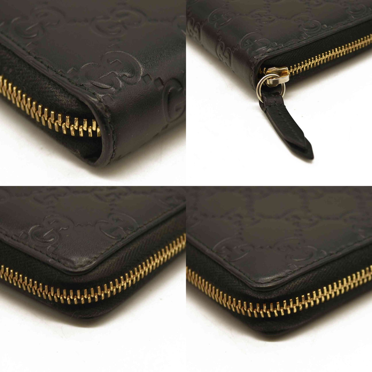 Gucci  Guccissima Signature Zip Around Wallet Black