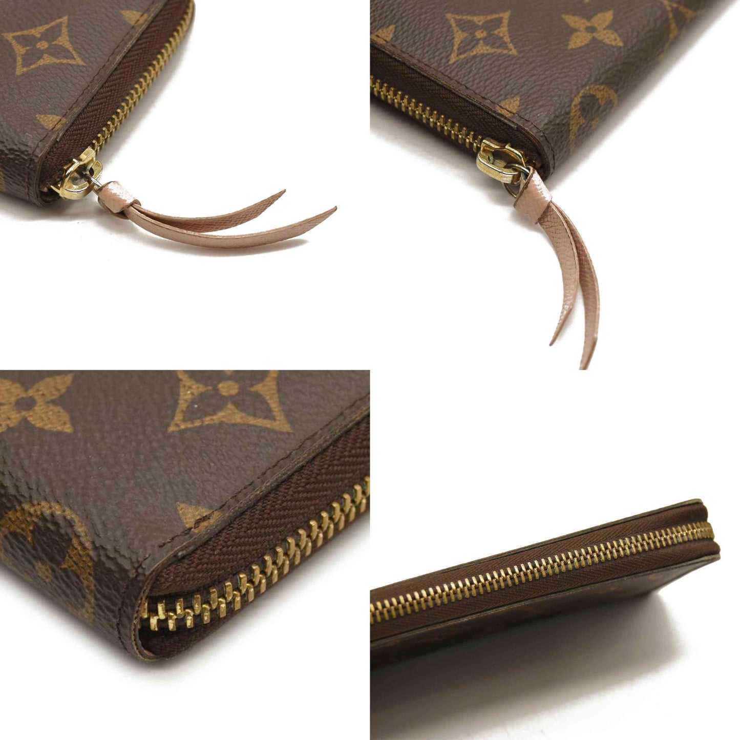 LOUIS VUITTON Damier Ebene Clemence Wallet Rose Ballerine CA0196