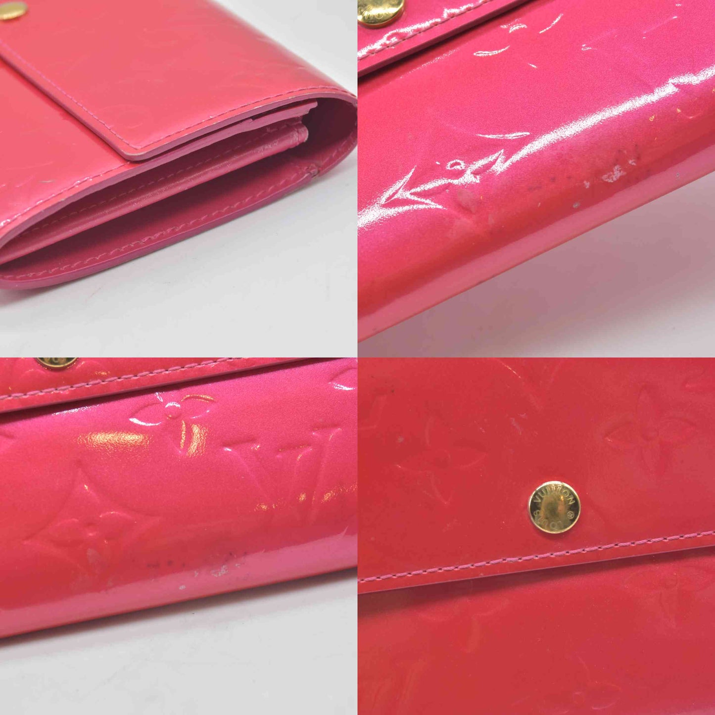 $840 2002 LOUIS VUITTON Monogram Vernis Portefeuille Sarah Long Wallet TH1022