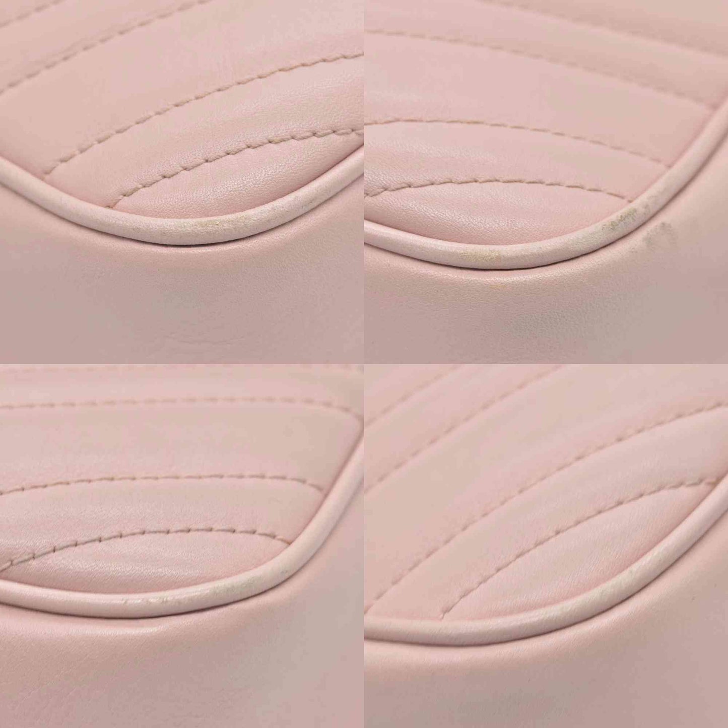 $1950 Gucci Calfskin Matelasse Small GG Marmont Chain Shoulder Bag Perfect Pink