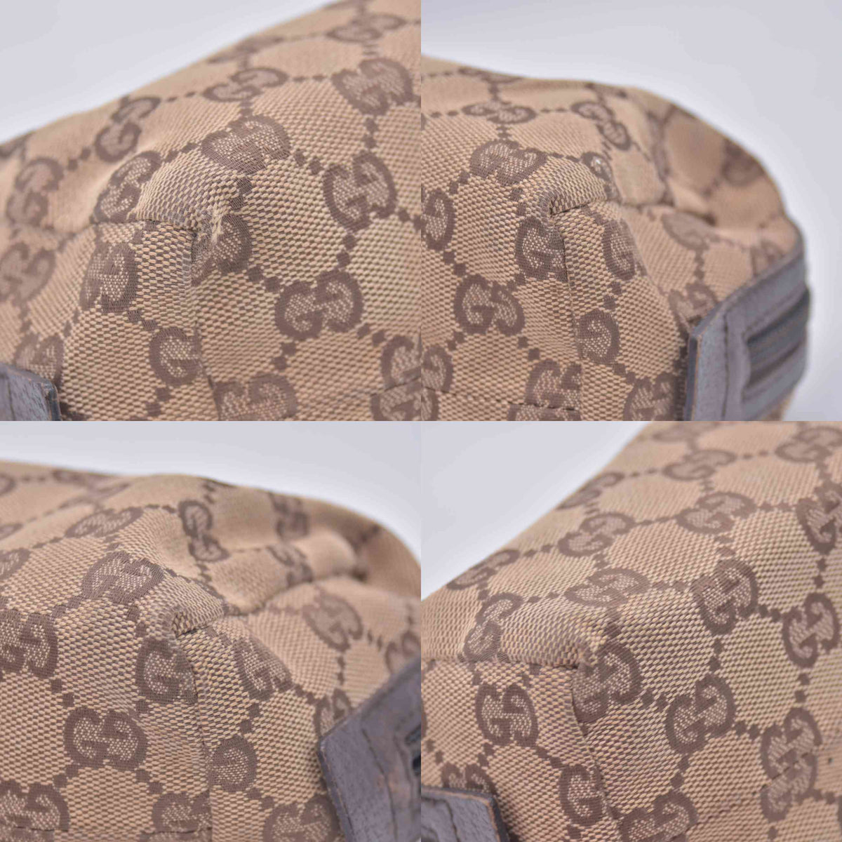 $450 Gucci Monogram Large Cosmetic Case Brown