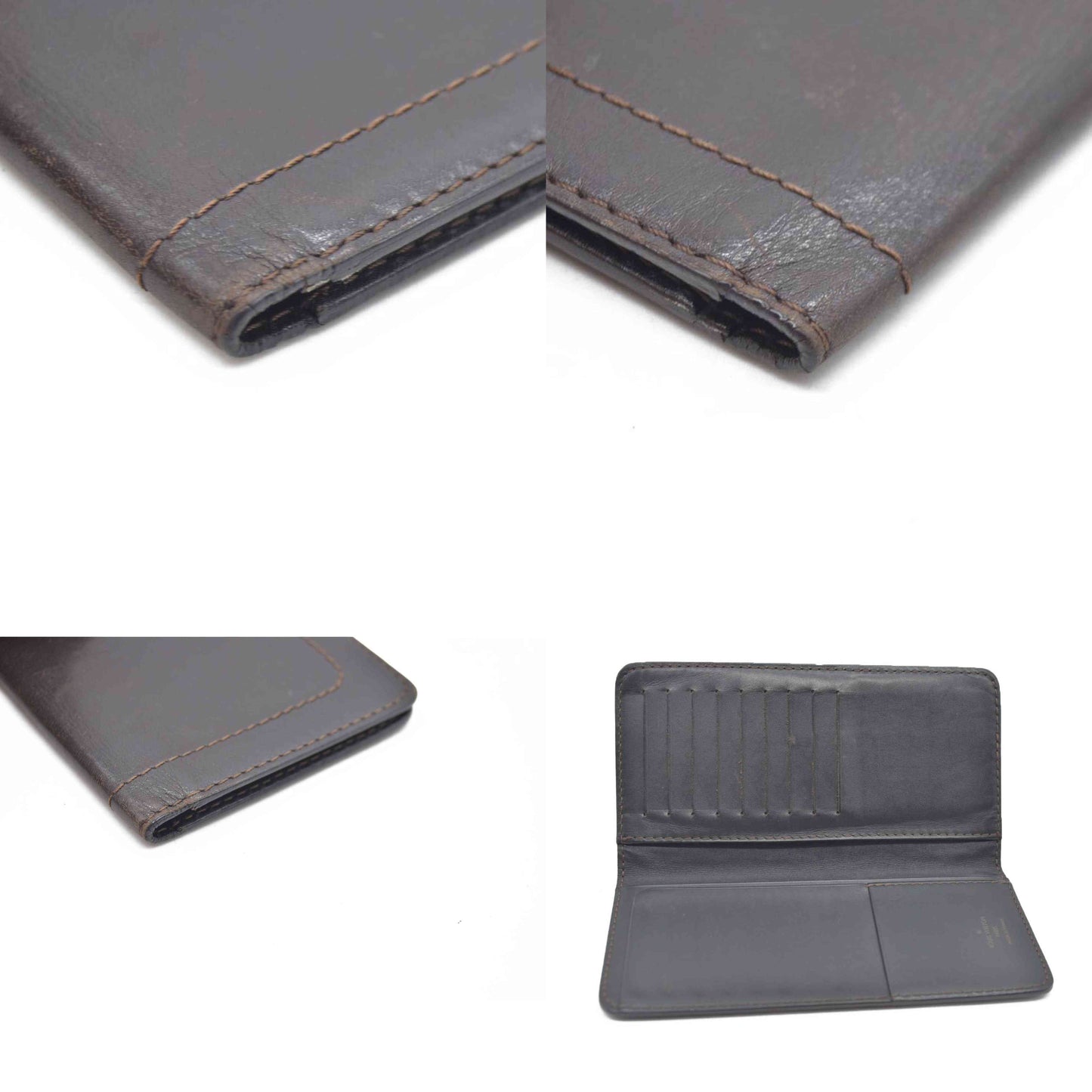Louis Vuitton Utah Porte Valeurs Cartes Credit Leather Brown TH2037