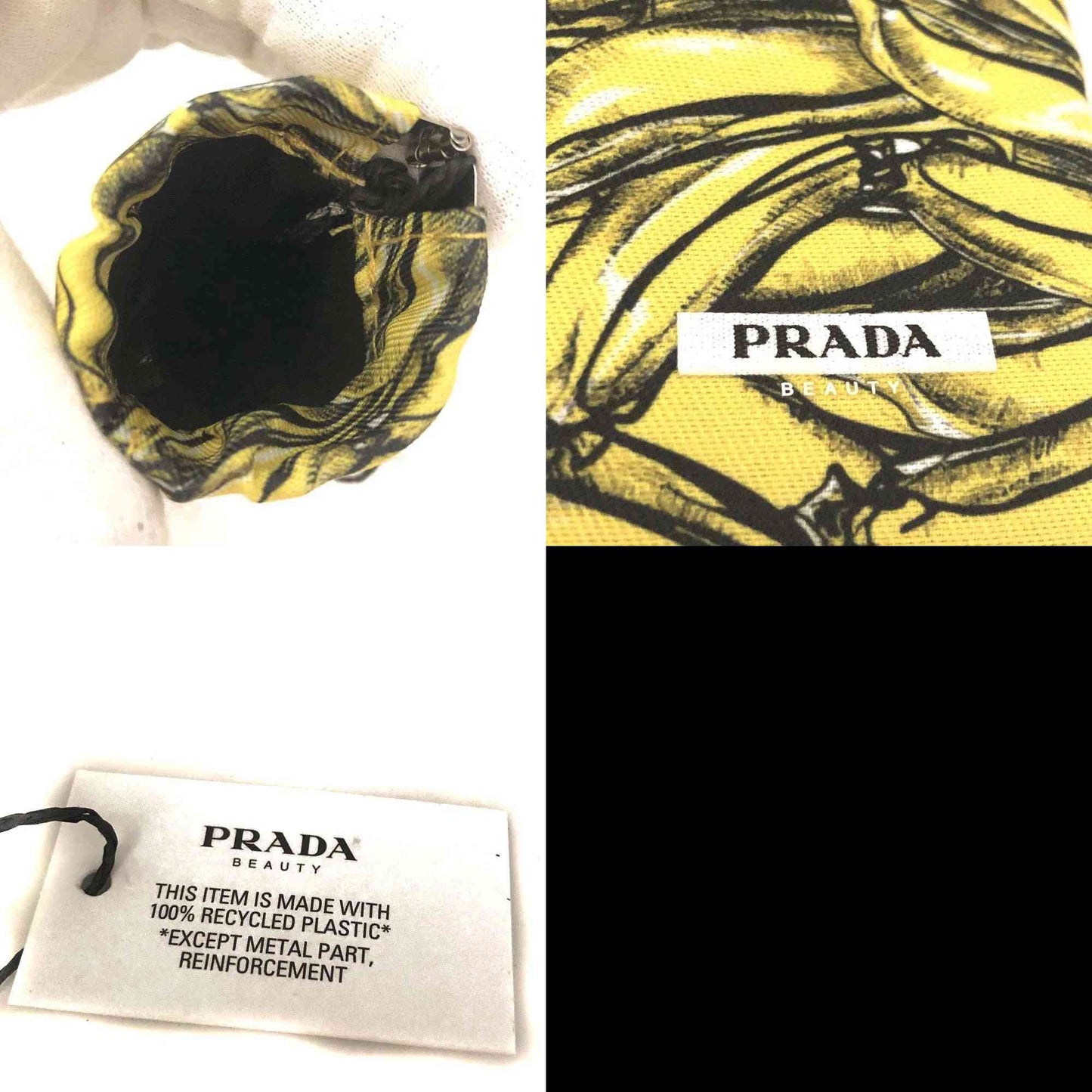 PRADA Logo Banana Motif Canvas Multi Case MultiColor