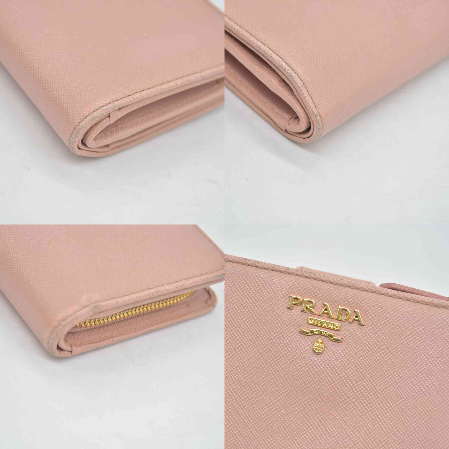 $650 PRADA Saffiano Compact Wallet Pink CONSIGNMENT