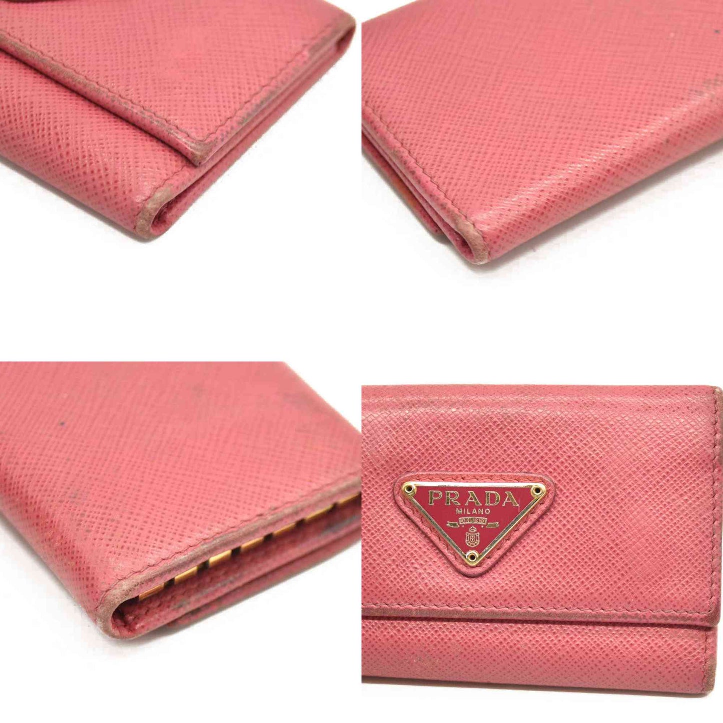 Prada  Saffiano 6 Key Holder Pink