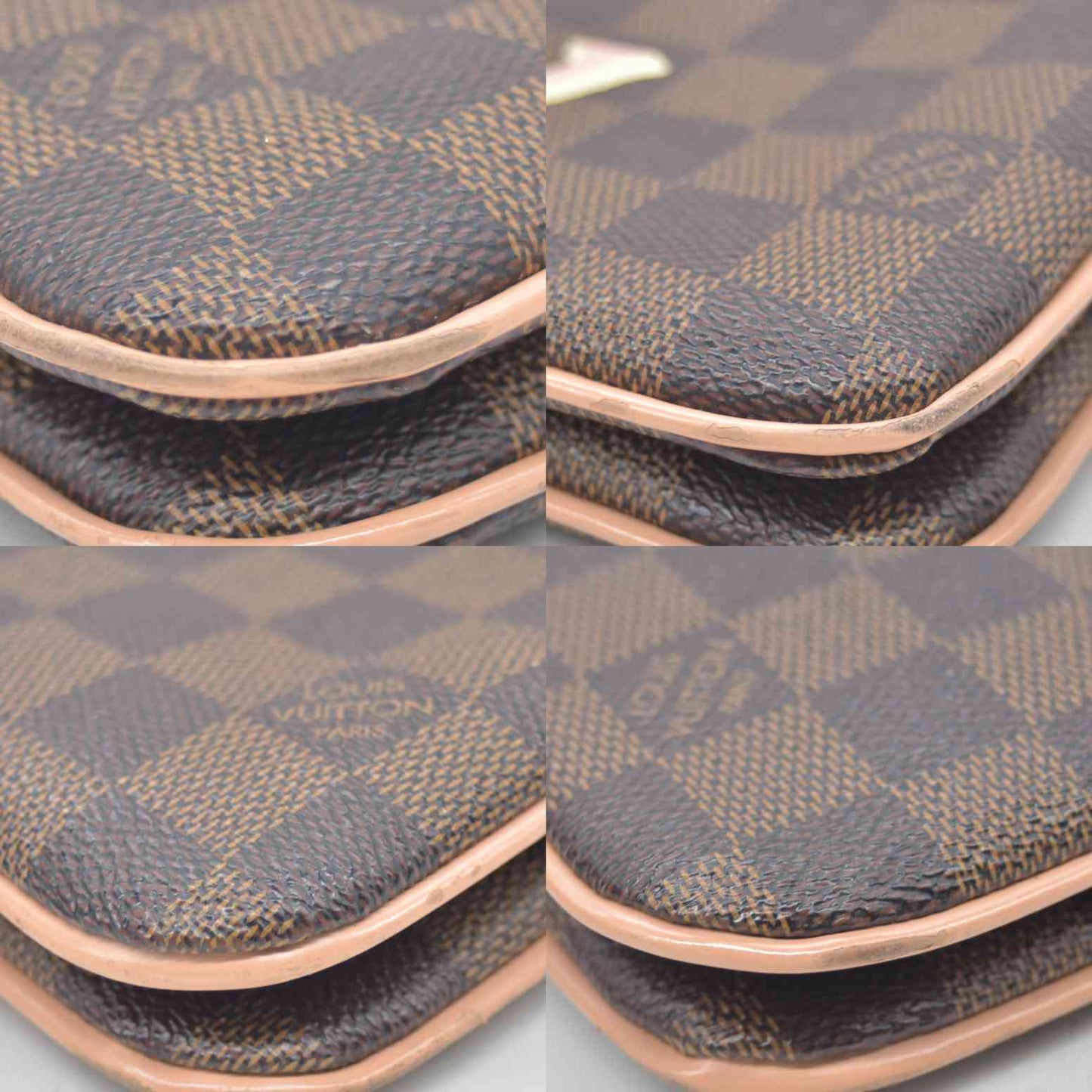 $1420 2020 Louis Vuitton Double Zip Pochette Damier Ebene MI0220