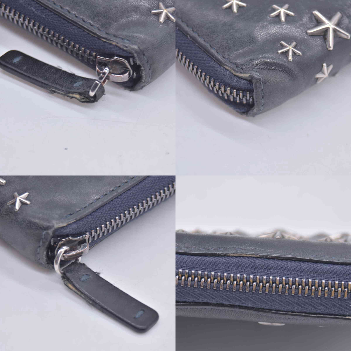 Jimmy Choo Star Zip Around Wallet Black CONSIGNMENT 10020937