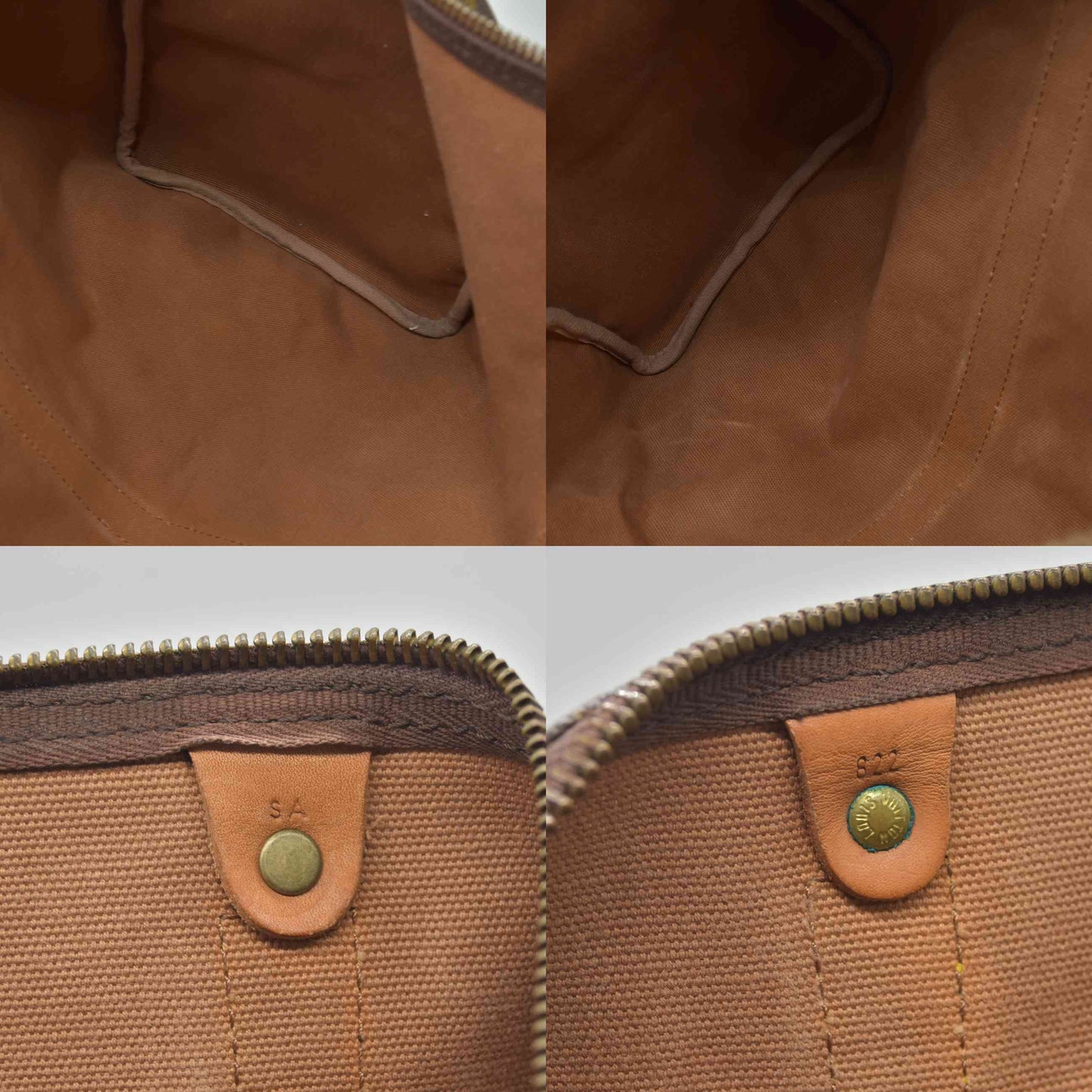 $1420 1988 Louis Vuitton LV Boston Bag Keepall 45 Brown Monogram SA822