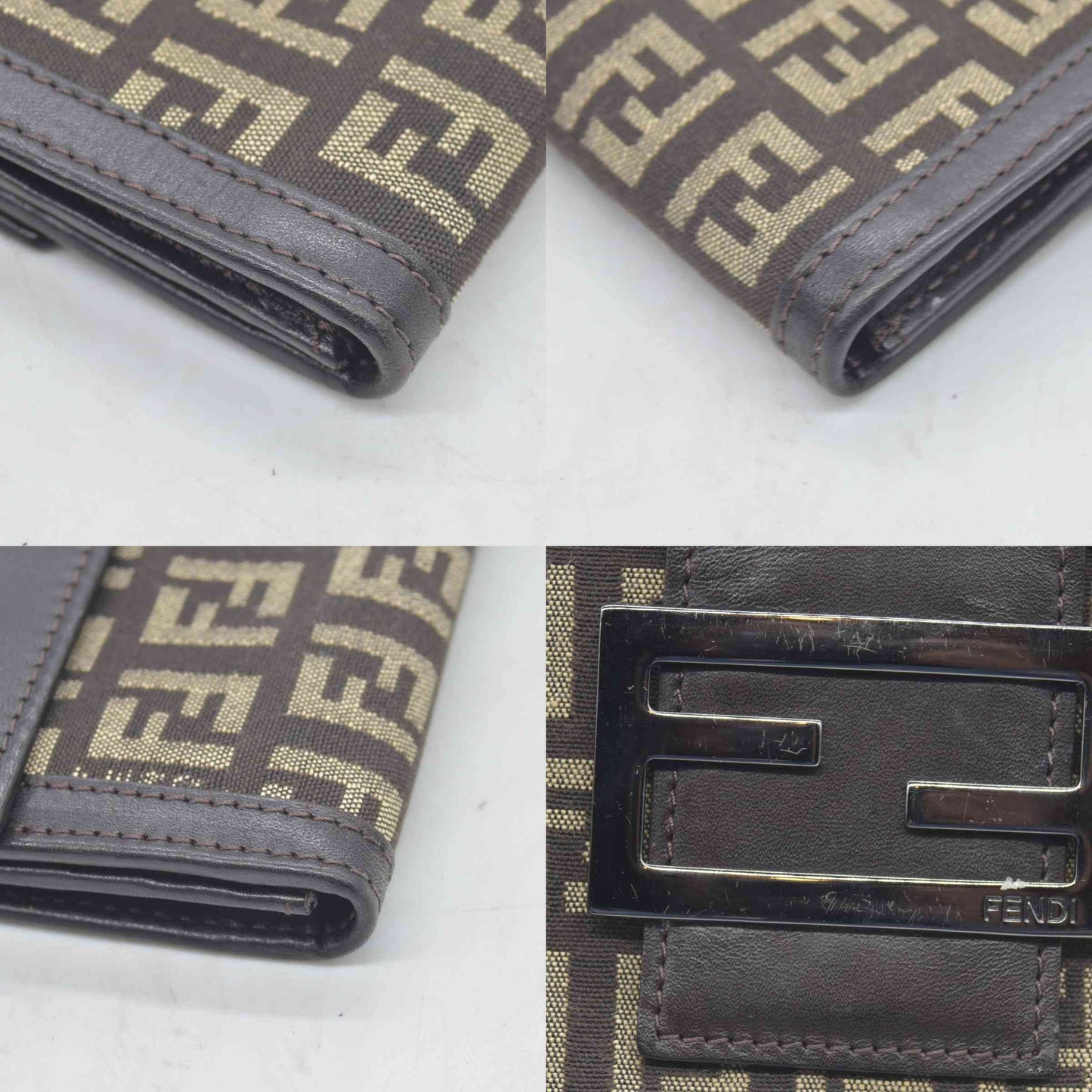 $530 Fendi Zucca FF Logo Printed Bifold Wallet - Consignment