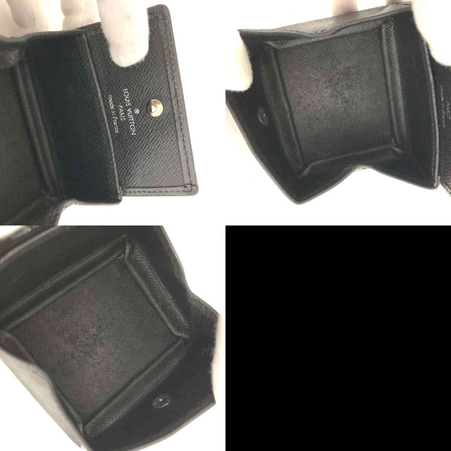 Louis Vuitton Taiga Porte Mannaie Boite Leather Coin Purse Wallet CT0036