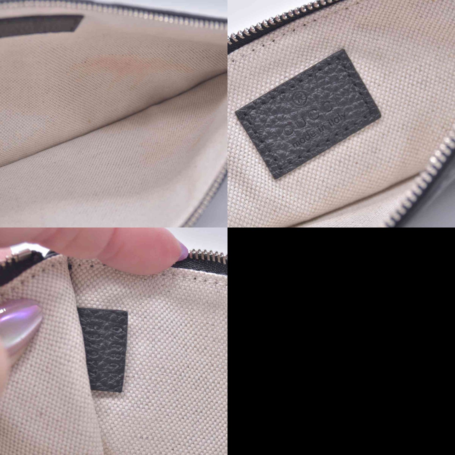$990 Gucci Medium Jumbo GG Pouch Black CONSIGNMENT
