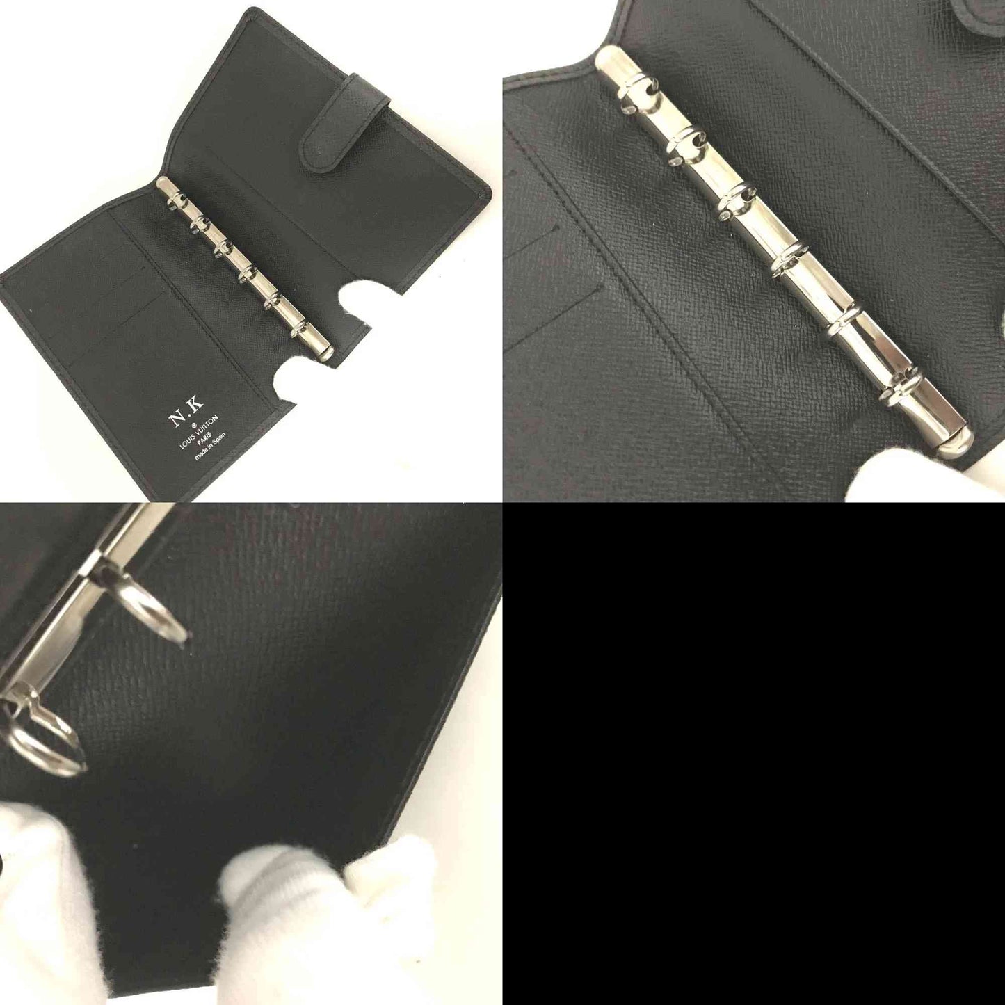 $505 2008 Louis Vuitton Taiga Agenda PM Leather Notebook Cover Ardoise CA0028