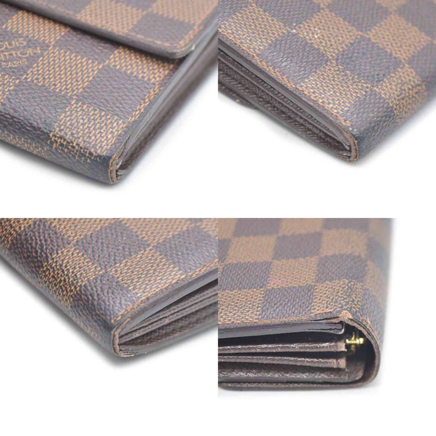 Louis Vuitton Damier Porte Feuille Sarah Long Bifold Wallet Brown CA1110