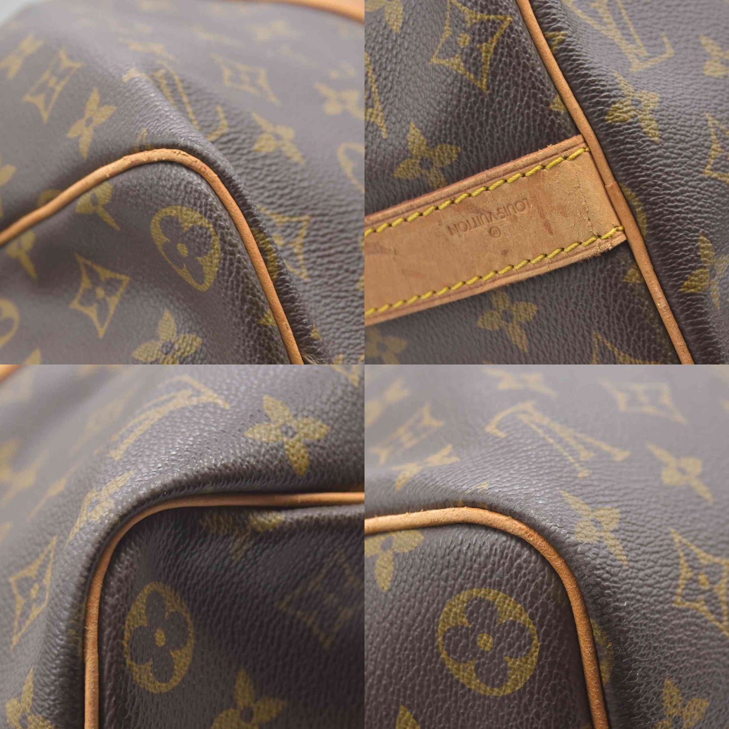 $2650 1991 Louis Vuitton LV Boston Bag Keepall Bandouliere 45 Brown Monogram MI0911