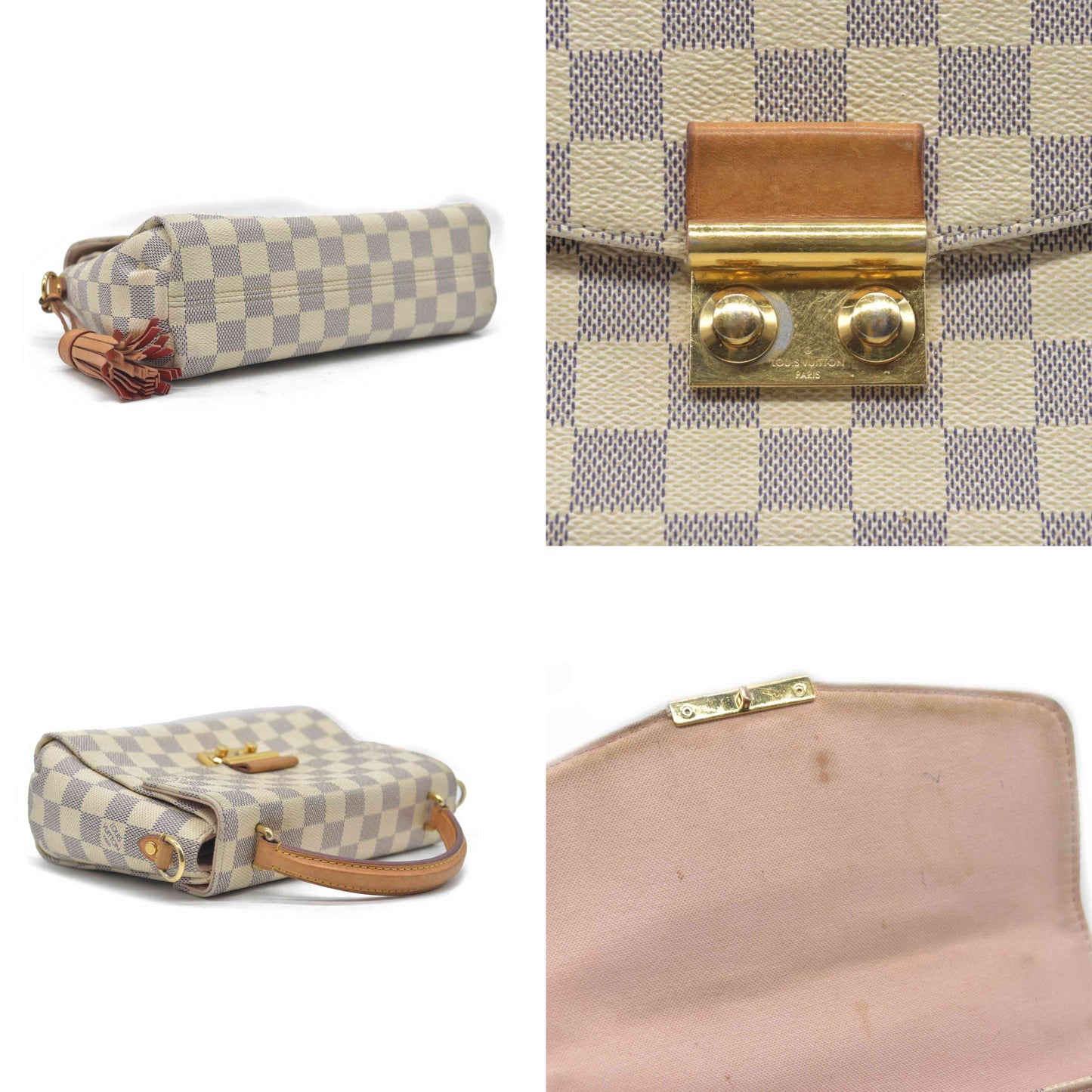 $2000 2017 Louis Vuitton Damier Azur Canvas Croisette Bag SD4127