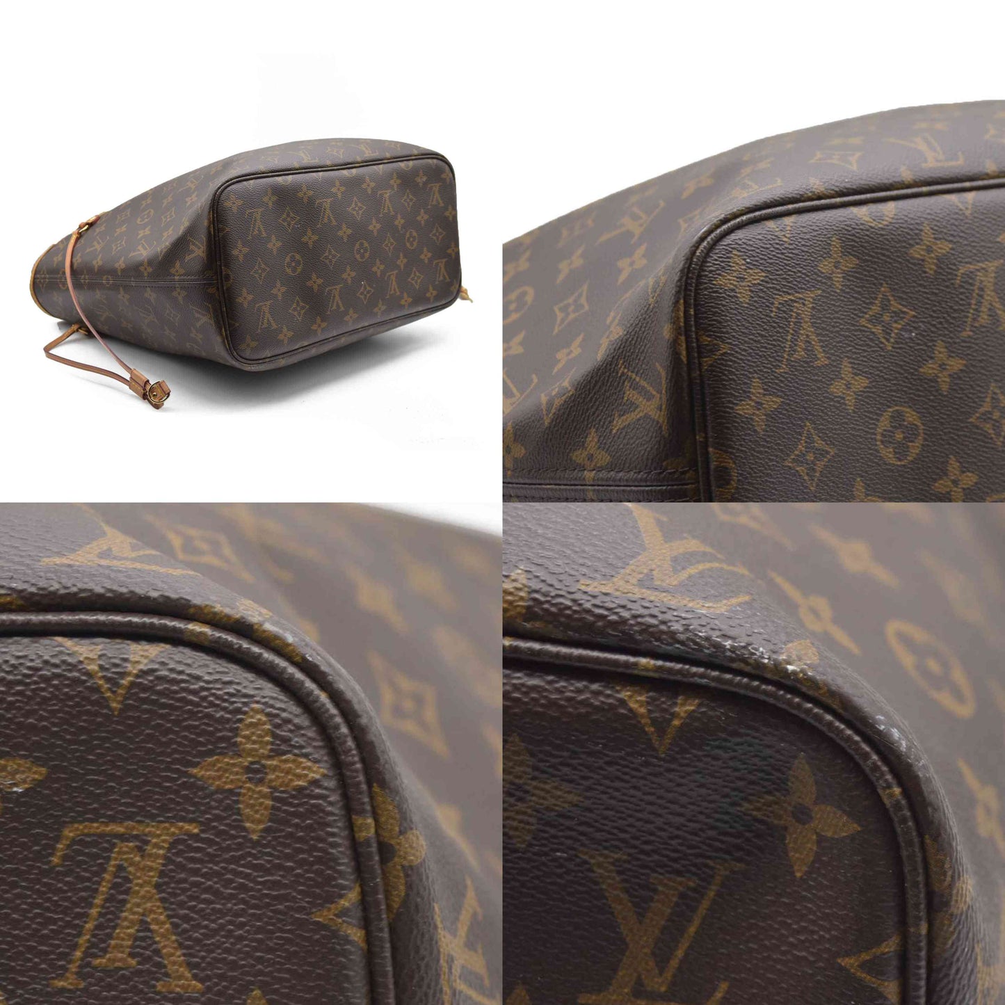 $2170 Louis Vuitton Neverfull MM Monogram Rose Ballerine