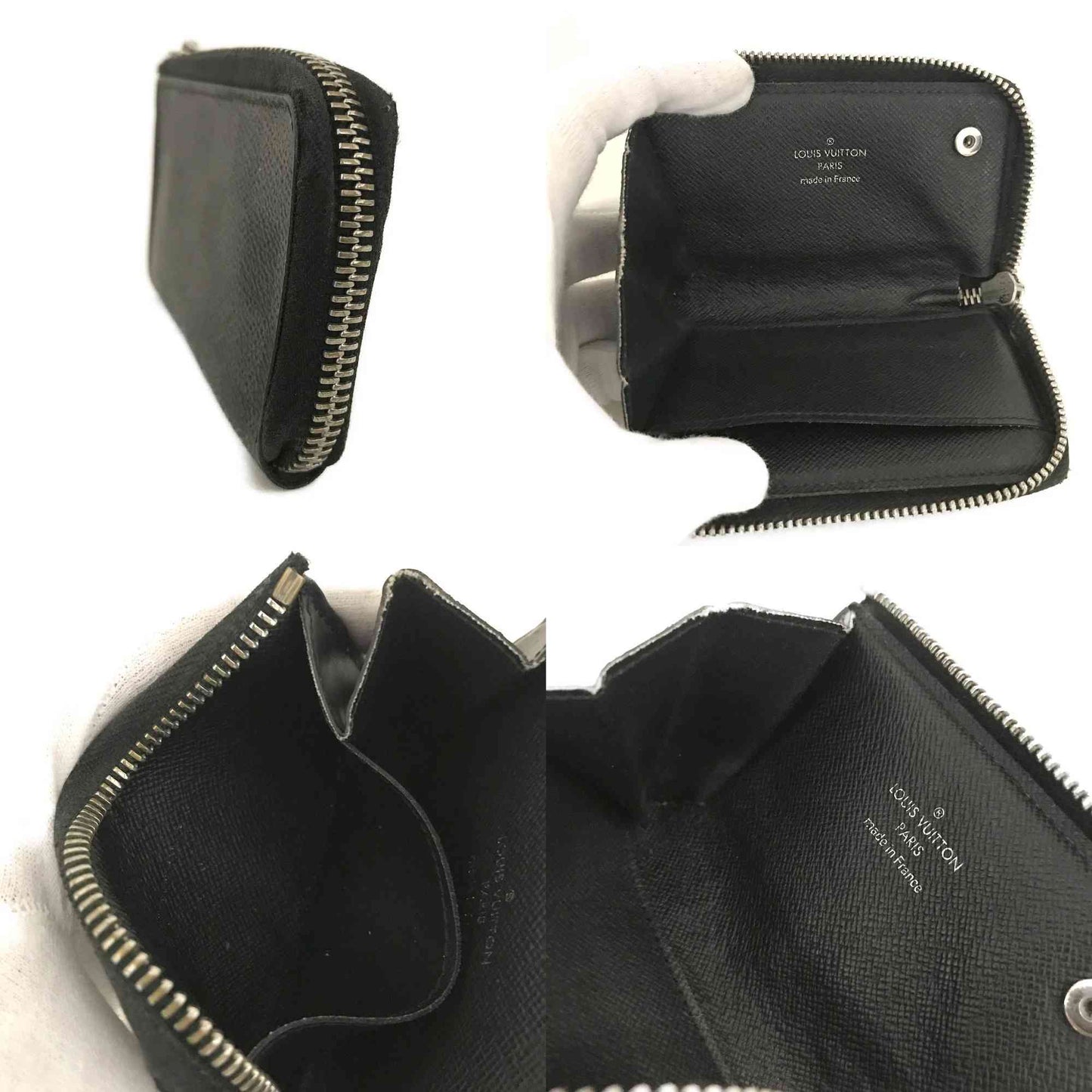 $345 Louis Vuitton Damier Graphite Car Key Case Black SN1177