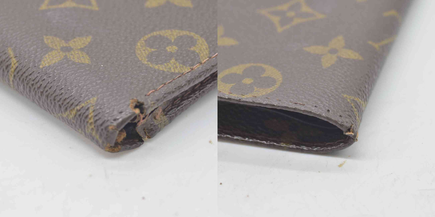 $545 1988 Louis Vuitton Monogram Porte-Billets Cartes Credit Monnaie Wallet 883