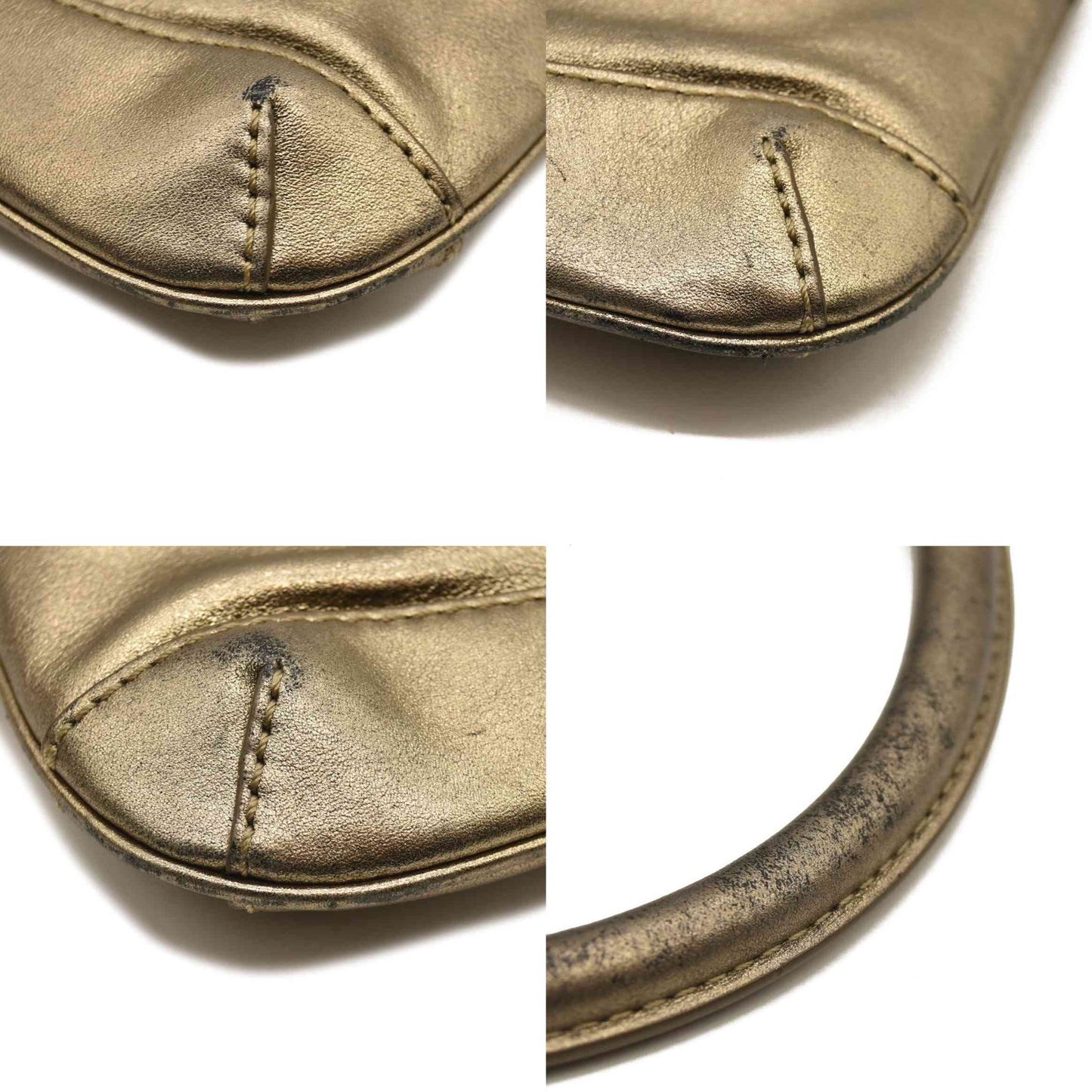 BURBERRY Shoulder Bag Leather Gold