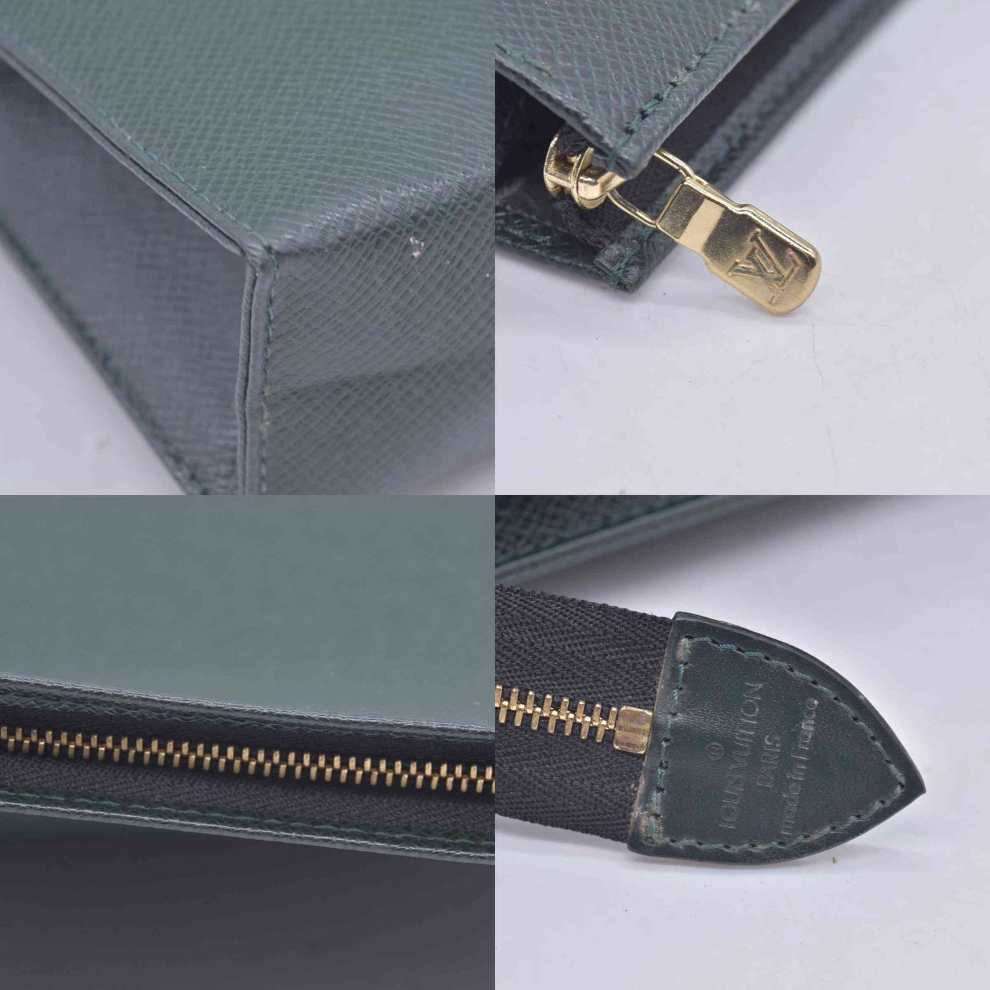 $1420 1995 Louis Vuitton Taiga Poche Toilette 26 Cosmetics Pouch Epicea TH1915