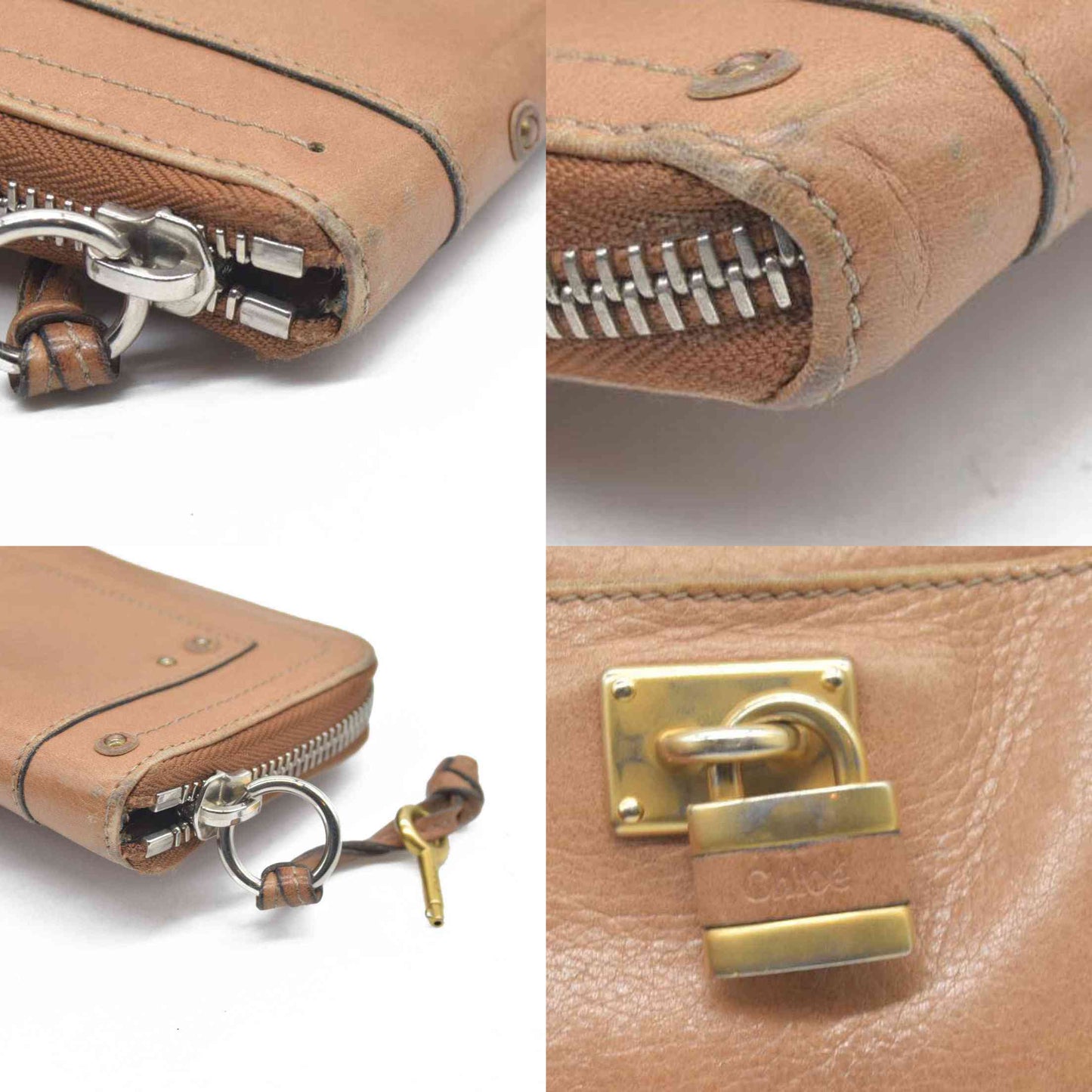 Chloe Paddington Beige Leather Long Wallet