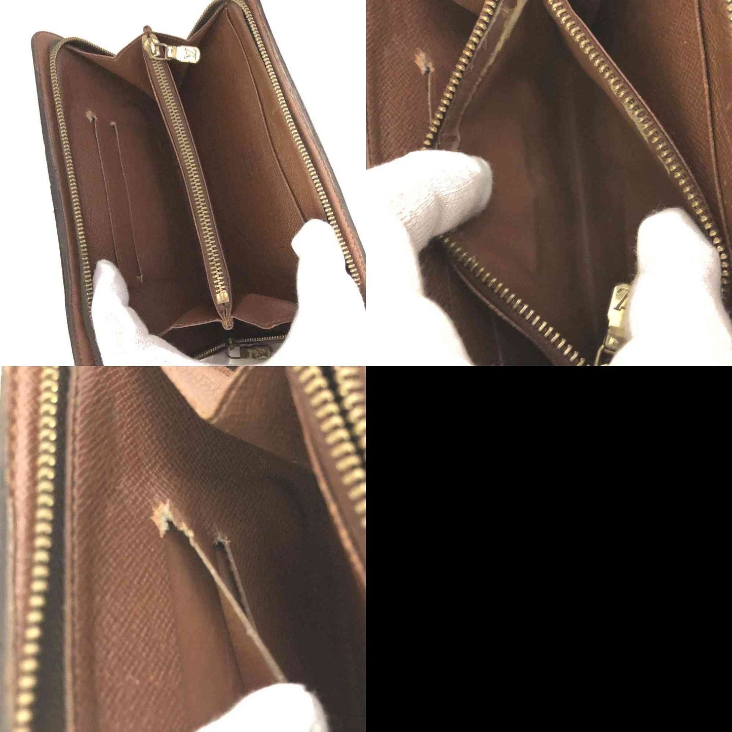 $915 2002 Louis Vuitton Monogram Porte Monnaie Zippy Long Wallet Brown TH1022