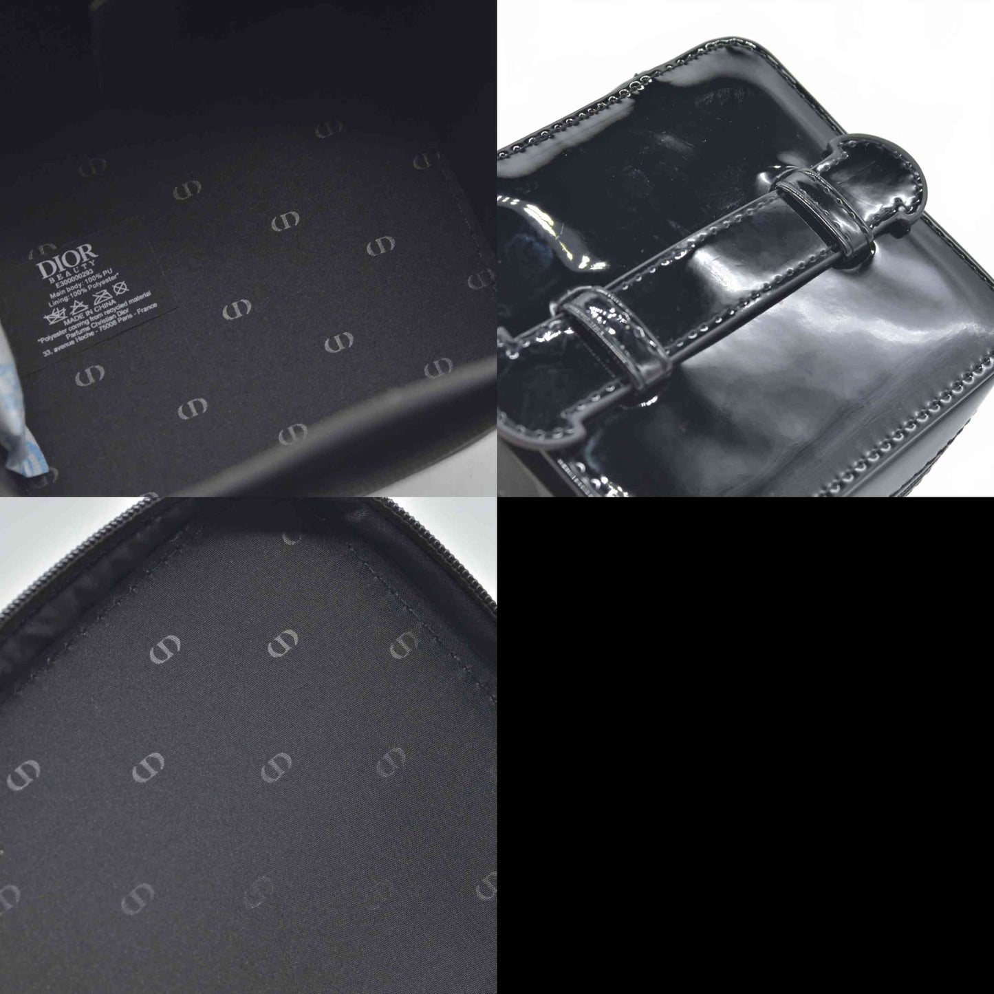 Dior Black Patent Vanity Case / Trousse Pouch — CD Logo — Beauty Gift With Purchase