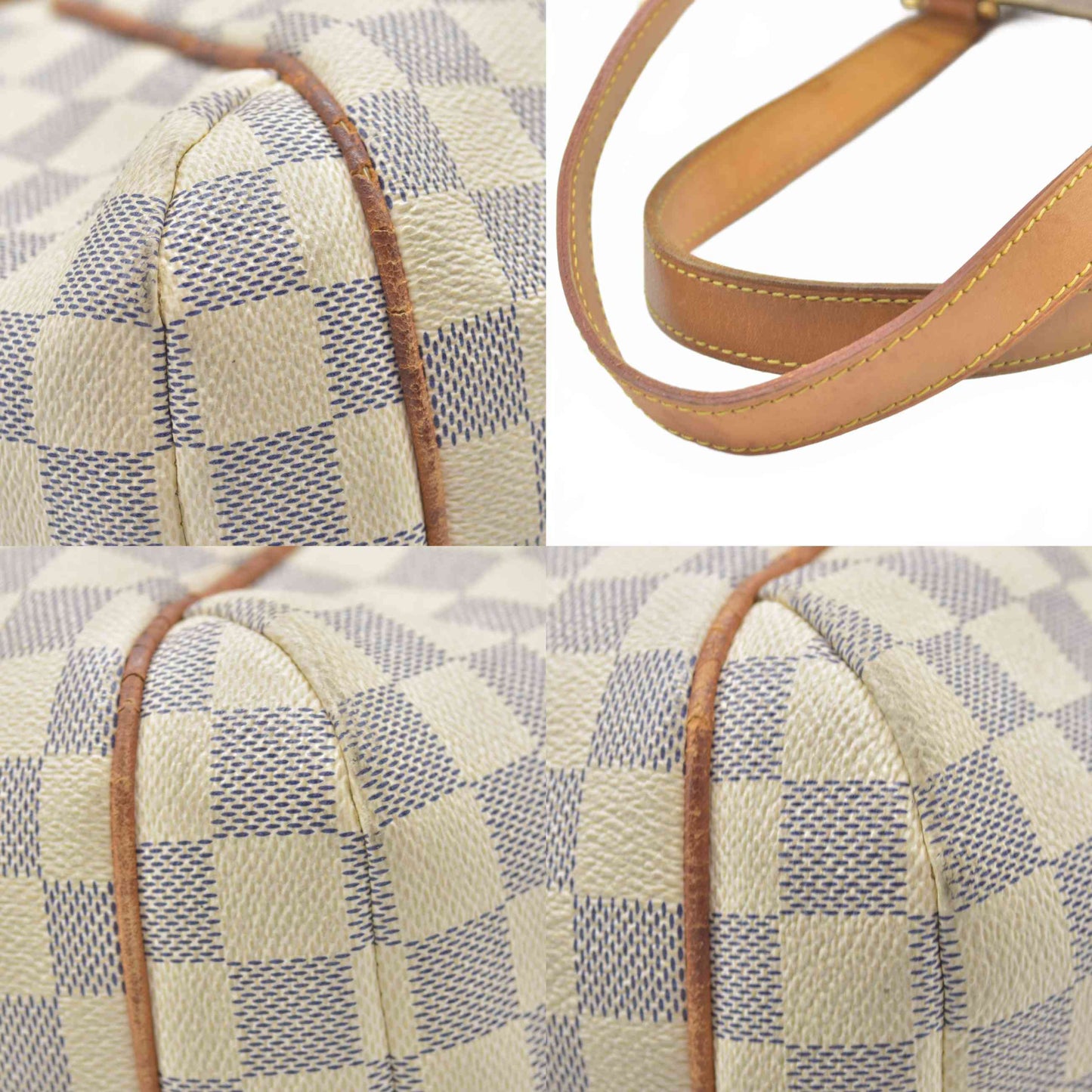 $1270 2009 Louis Vuitton Totally PM White Damier Azur AR2099