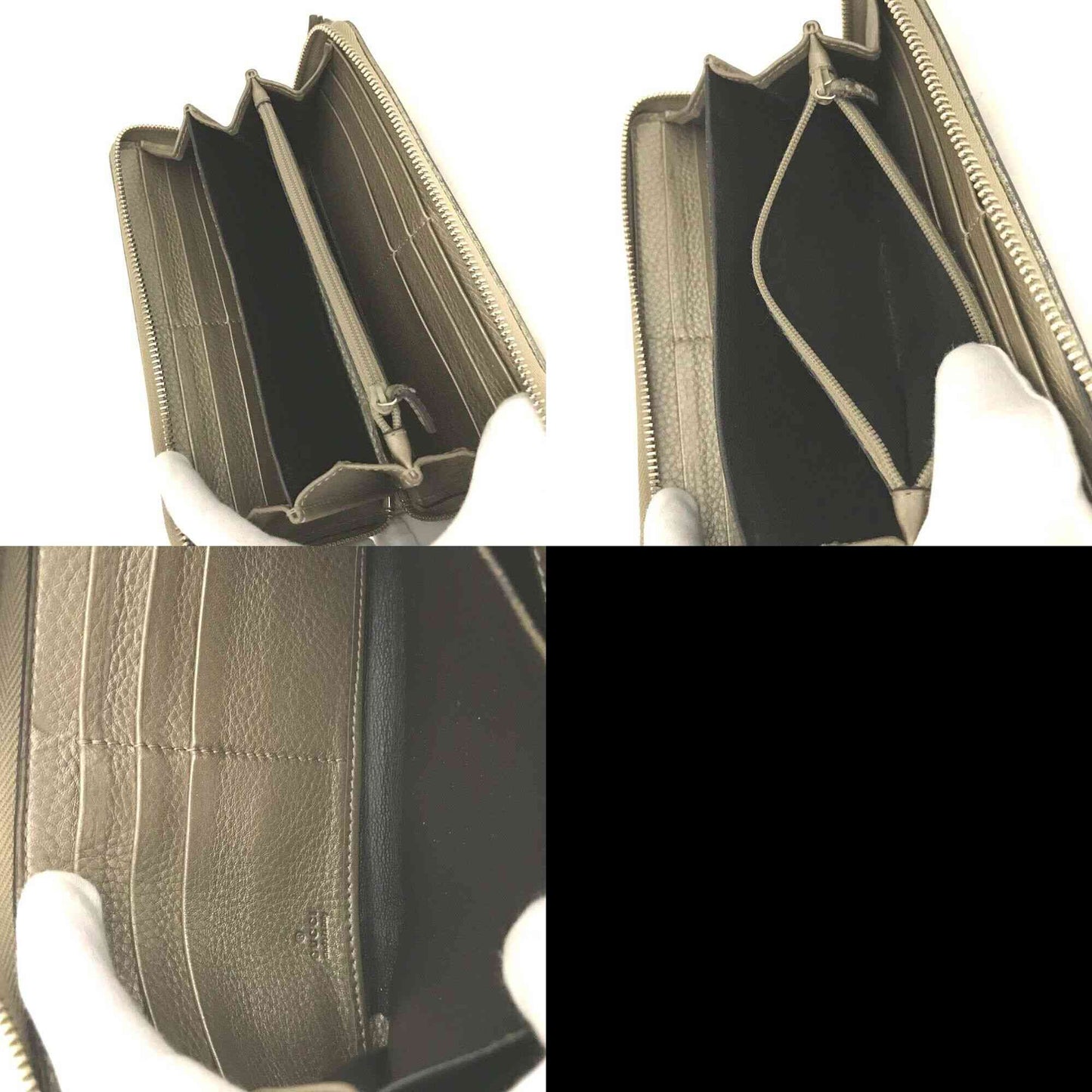 Gucci  Monogram Bamboo Tassel Zip Around Wallet Gold