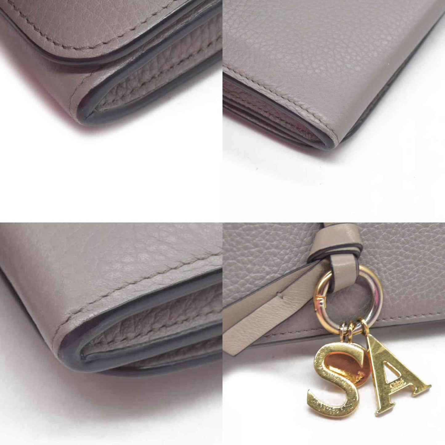 $595 Chloe Alphabet Leather Bifold Long Wallet