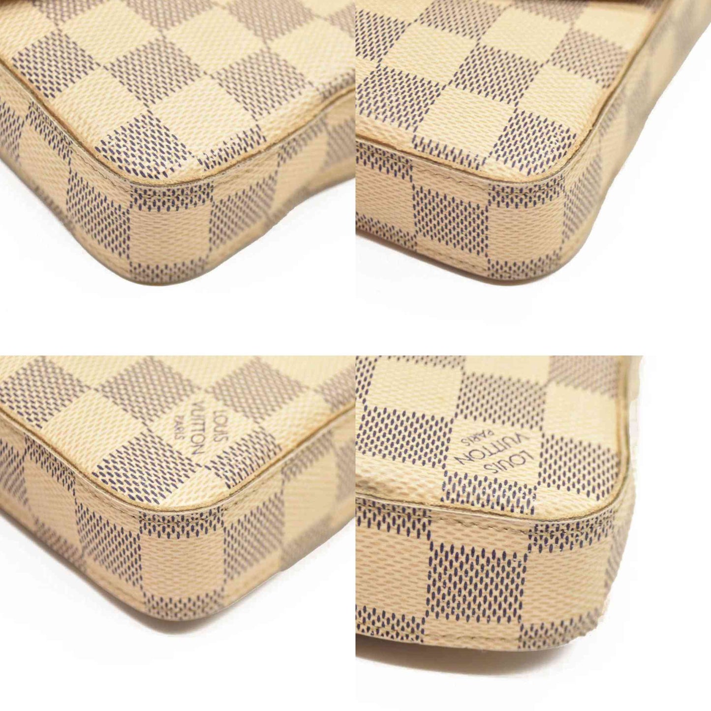 Louis Vuitton  Damier Azur Pochette Felicie Chain Wallet Rose Ballerine  MI1116