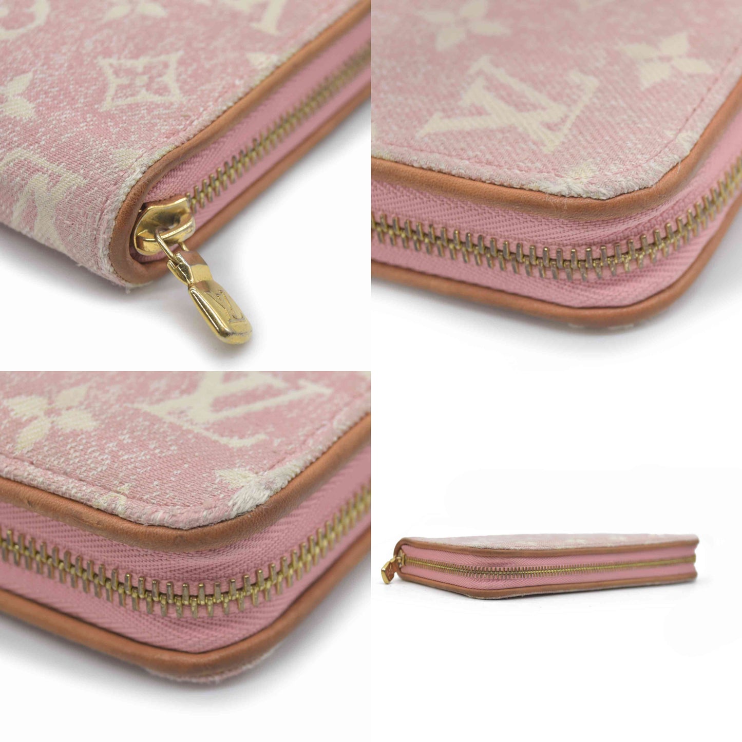 Louis Vuitton Pink Denim Monogram Jacquard Zippy Wallet RFID