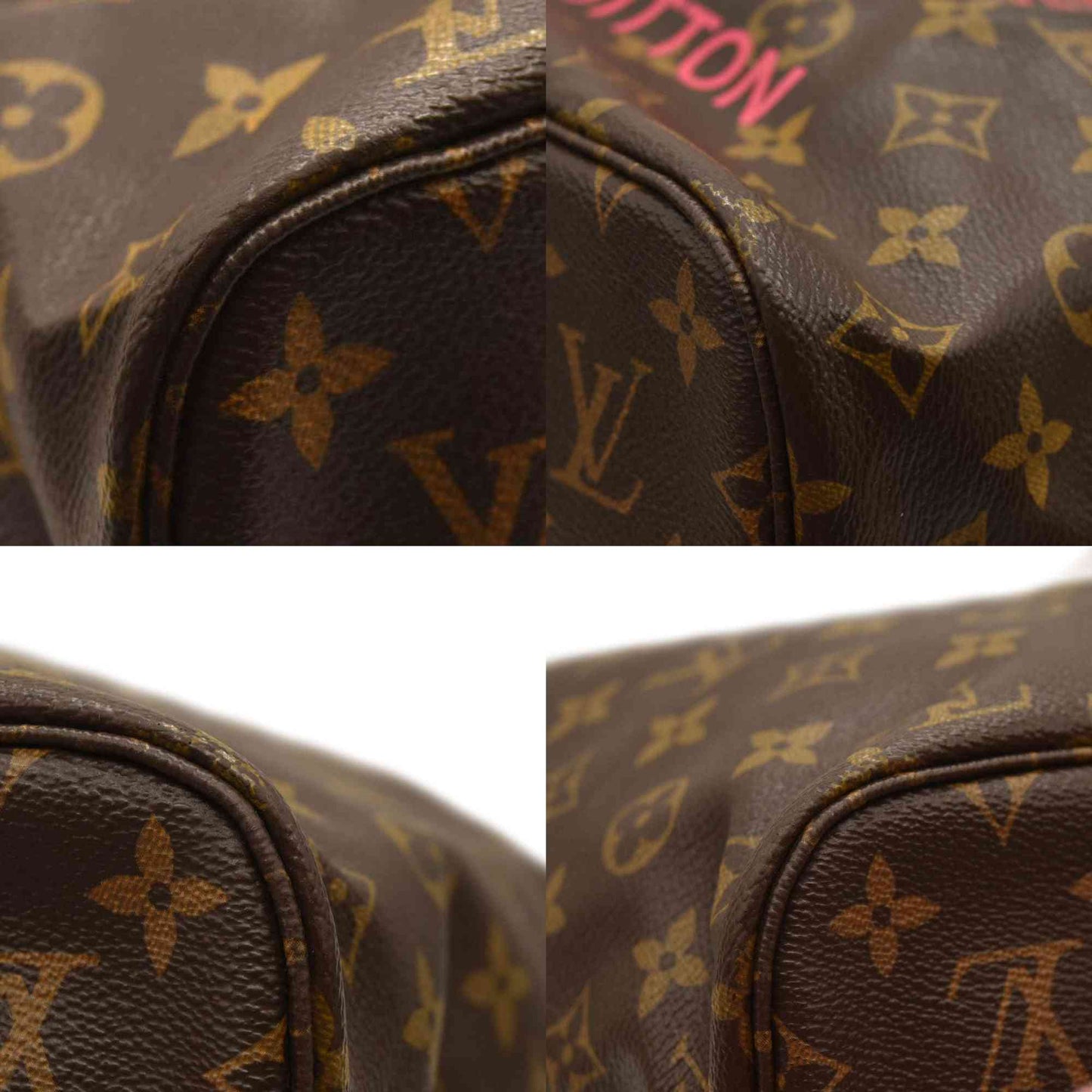 LOUIS VUITTON Monogram V Neverfull MM Hot Pink