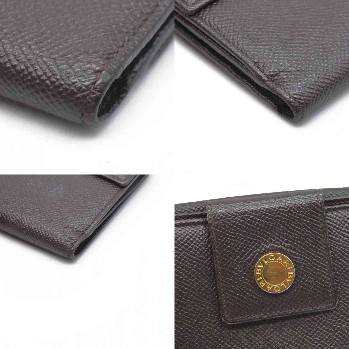 BVLGARI Classico Leather Bifold Wallet Brown