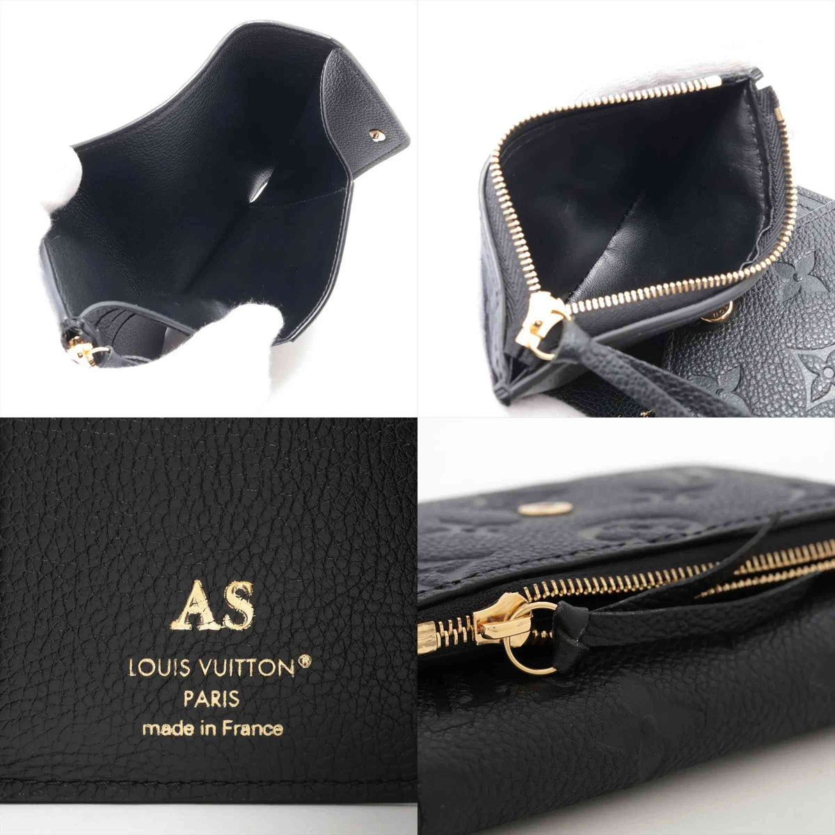 $780 Louis Vuitton Empreinte Portefeuille Victorine Noir Compact Wallet 10021122