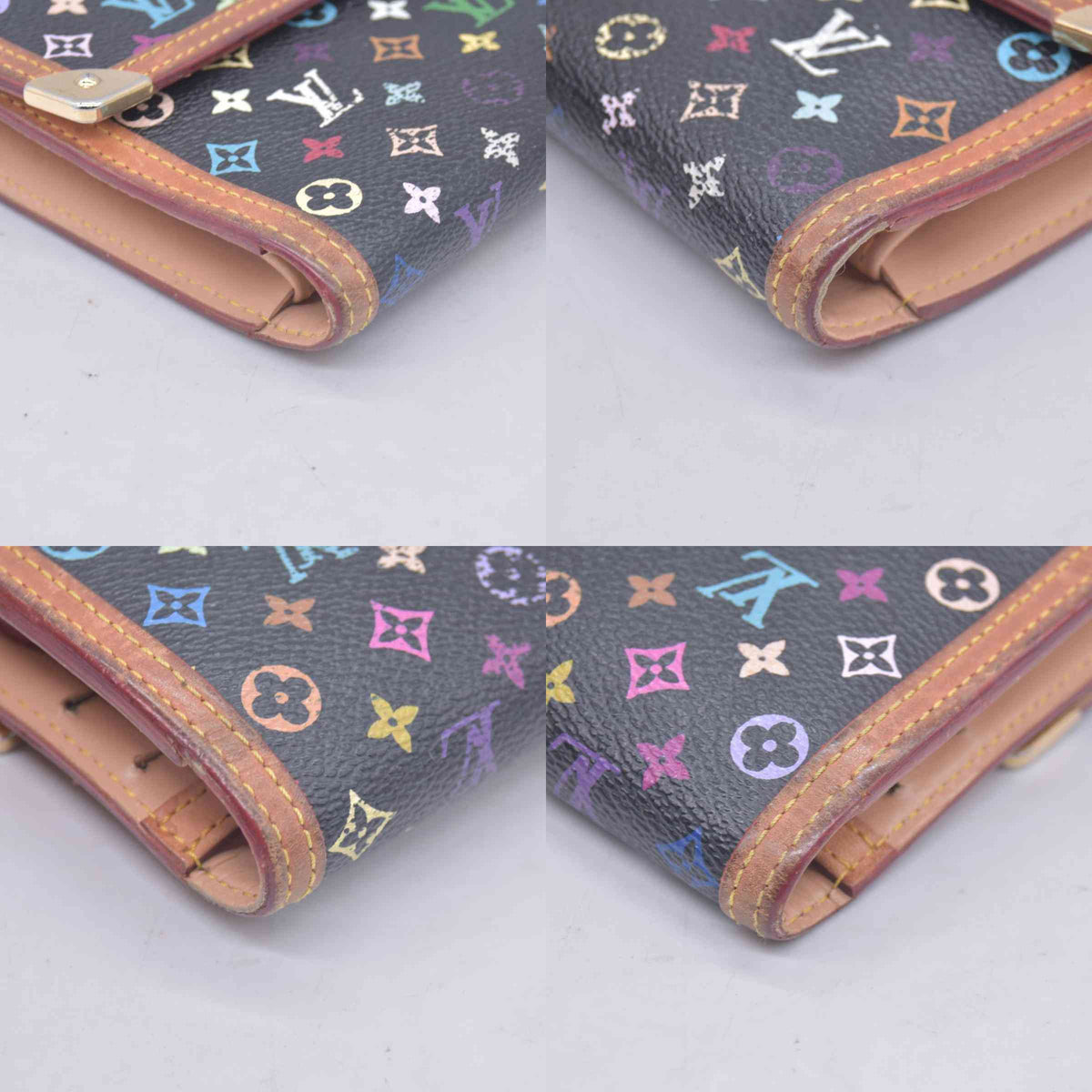 $950 2005 LOUIS VUITTON x Takashi Murakami Monogram Multicolor Porte Tresor International Wallet TH0055 CONSIGNMENT 10021178
