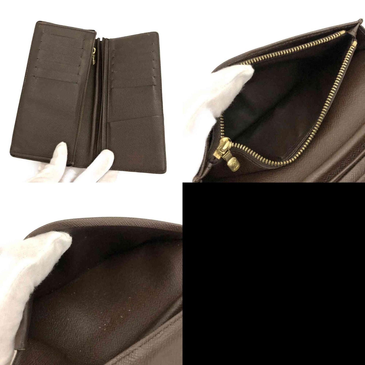 EGA Louis Vuitton Damier Porte feiulle Brazza Long Wallet Purse Brown/3CA1367 TS2151