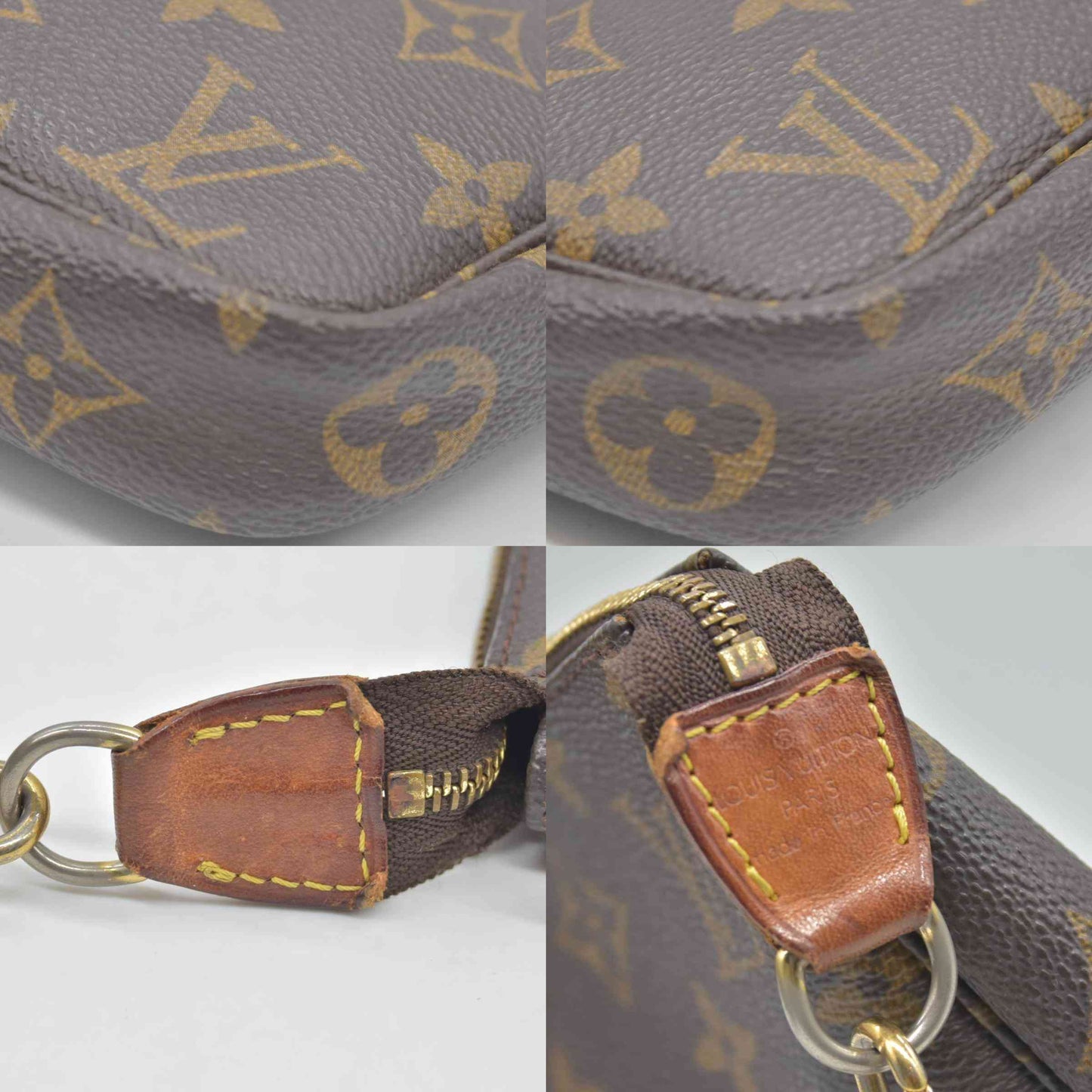 $1290 1999 Louis Vuitton LV Pochette Accessoires Brown Monogram AR0969